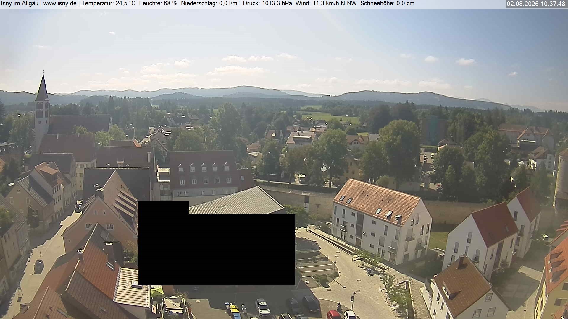 Archiv Foto Webcam Isny im Allgäu - Blick auf die Kirche St. Maria