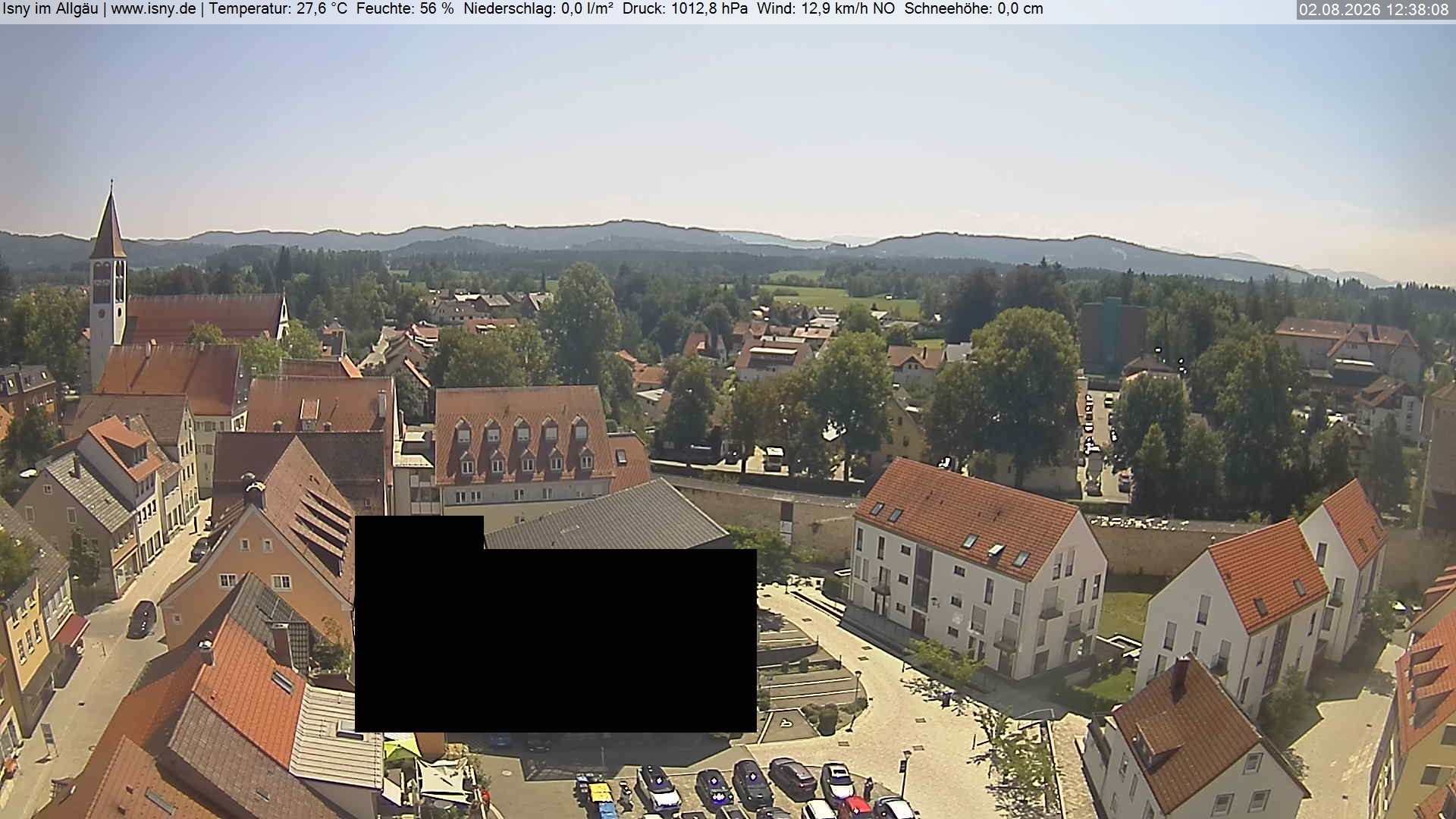 Archiv Foto Webcam Isny im Allgäu - Blick auf die Kirche St. Maria