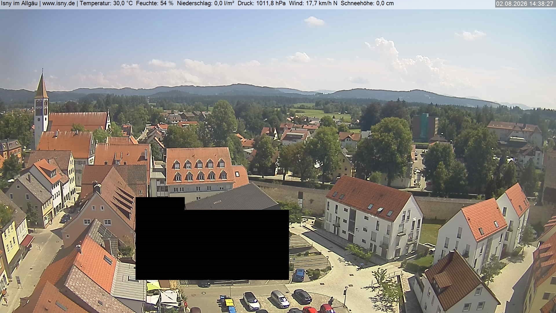 Archived image Webcam Isny - Allgäu - View to St. Mary Church
