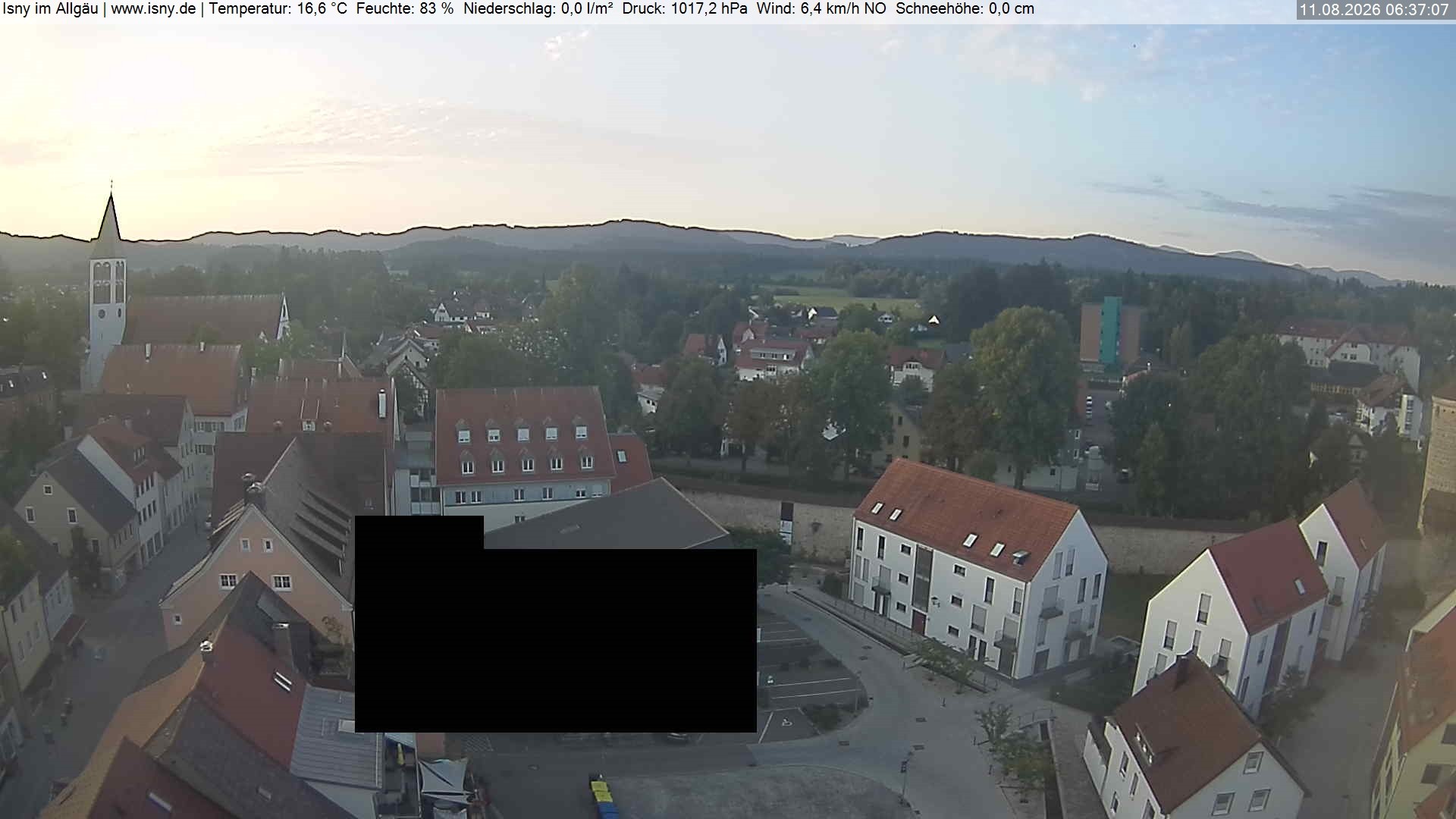 Archiv Foto Webcam Isny im Allgäu - Blick auf die Kirche St. Maria
