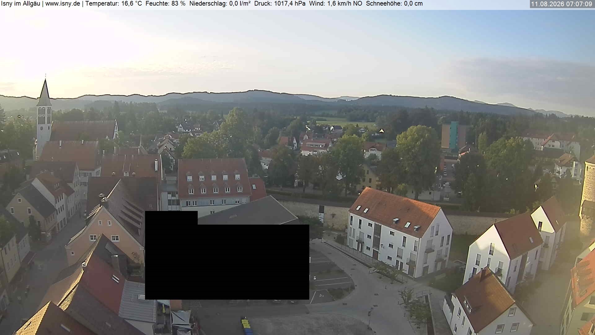 Archiv Foto Webcam Isny im Allgäu - Blick auf die Kirche St. Maria