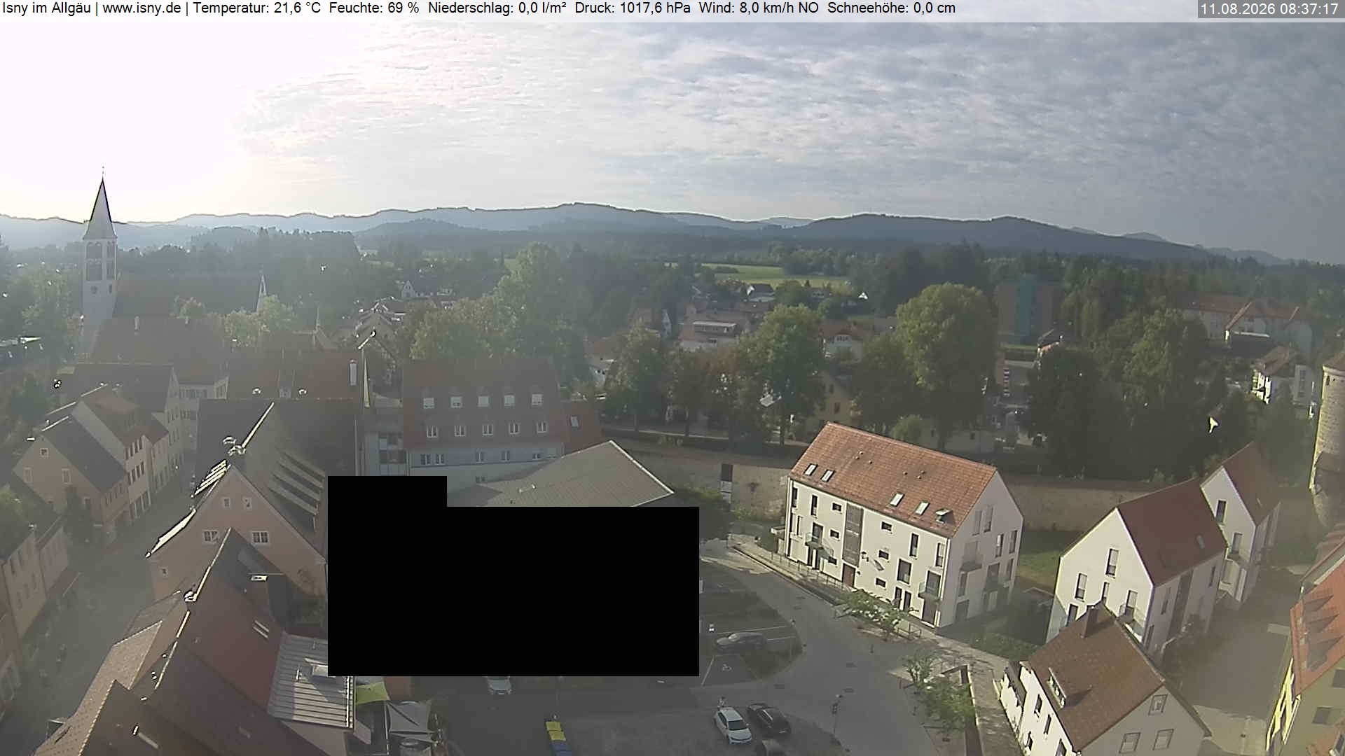 Archiv Foto Webcam Isny im Allgäu - Blick auf die Kirche St. Maria