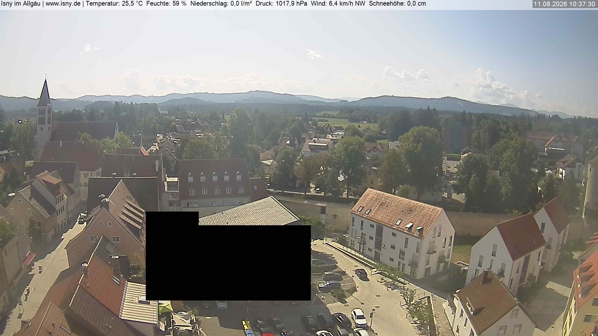 Archiv Foto Webcam Isny im Allgäu - Blick auf die Kirche St. Maria