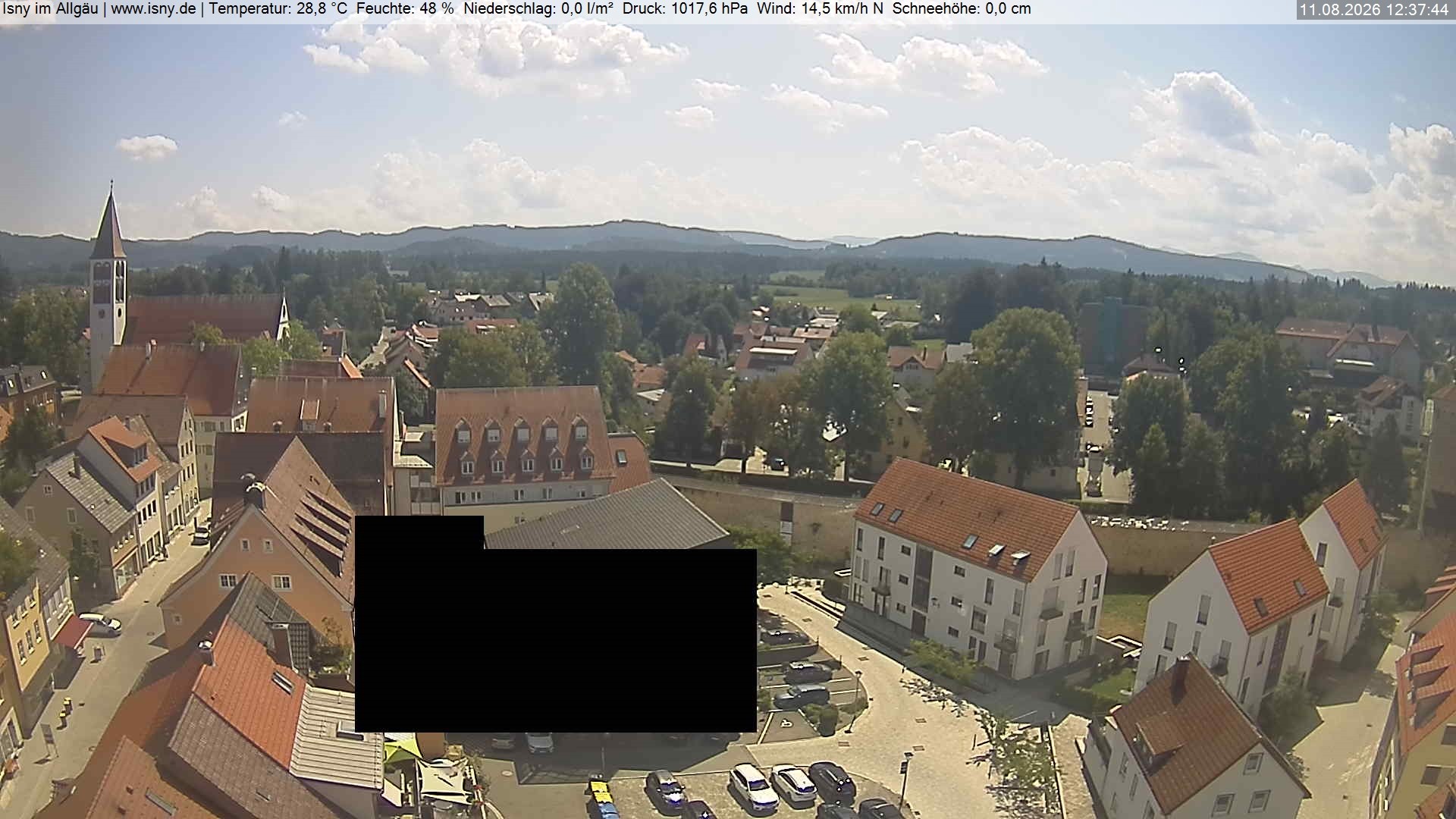 Archiv Foto Webcam Isny im Allgäu - Blick auf die Kirche St. Maria