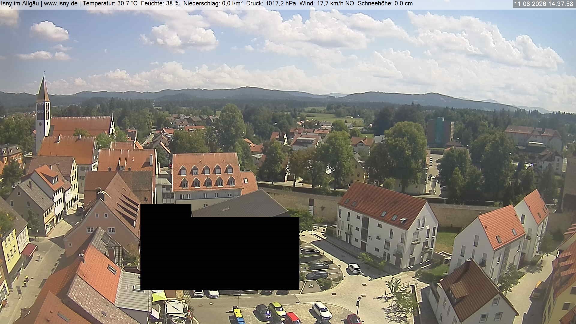 Archiv Foto Webcam Isny im Allgäu - Blick auf die Kirche St. Maria