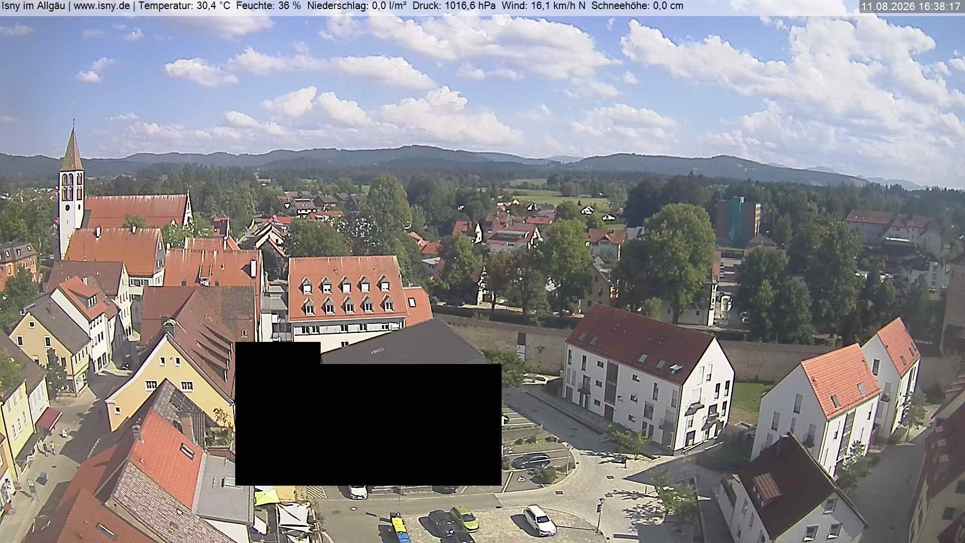 Archiv Foto Webcam Isny im Allgäu - Blick auf die Kirche St. Maria