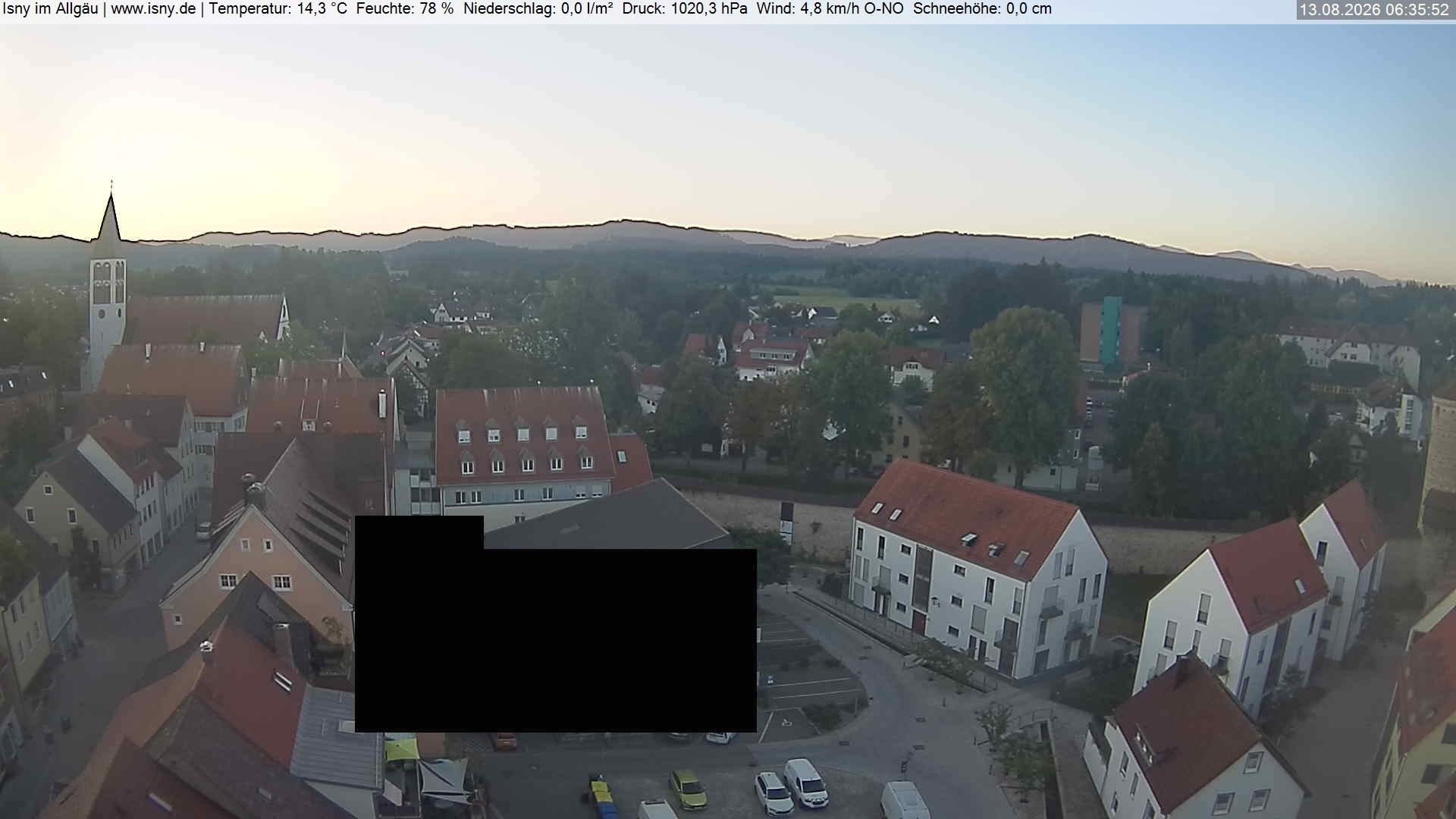 Archiv Foto Webcam Isny im Allgäu - Blick auf die Kirche St. Maria
