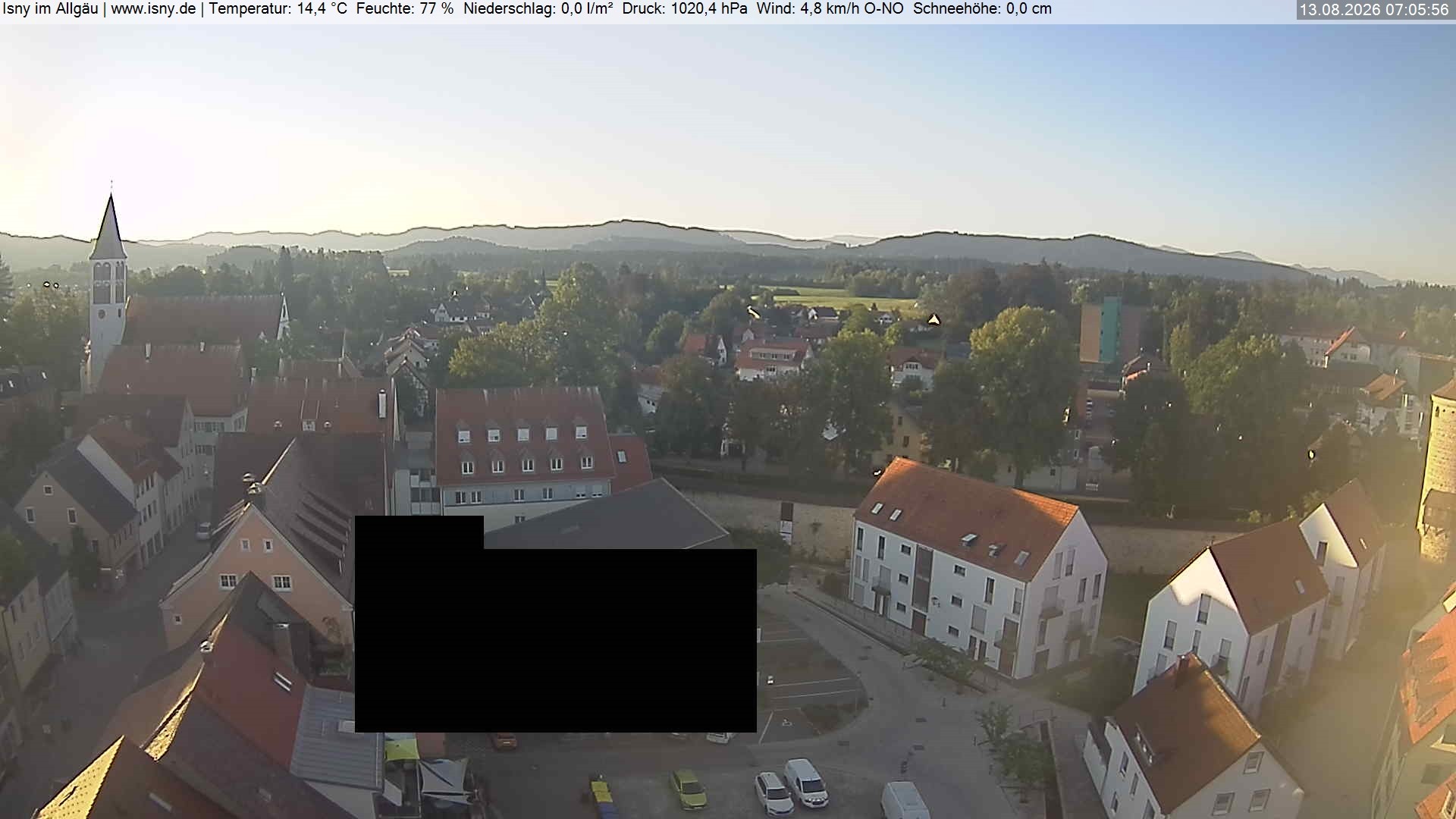 Archiv Foto Webcam Isny im Allgäu - Blick auf die Kirche St. Maria