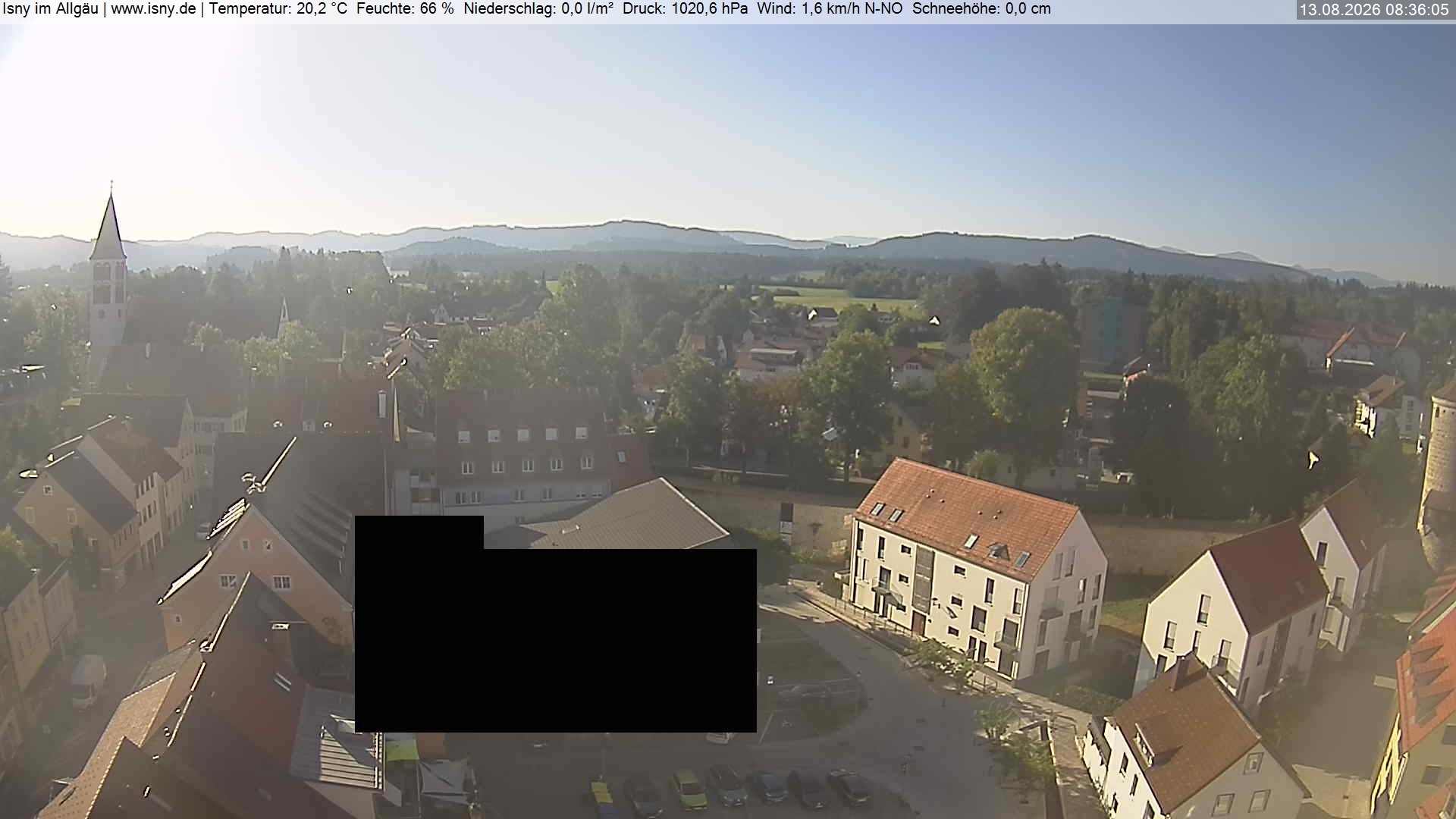 Archiv Foto Webcam Isny im Allgäu - Blick auf die Kirche St. Maria