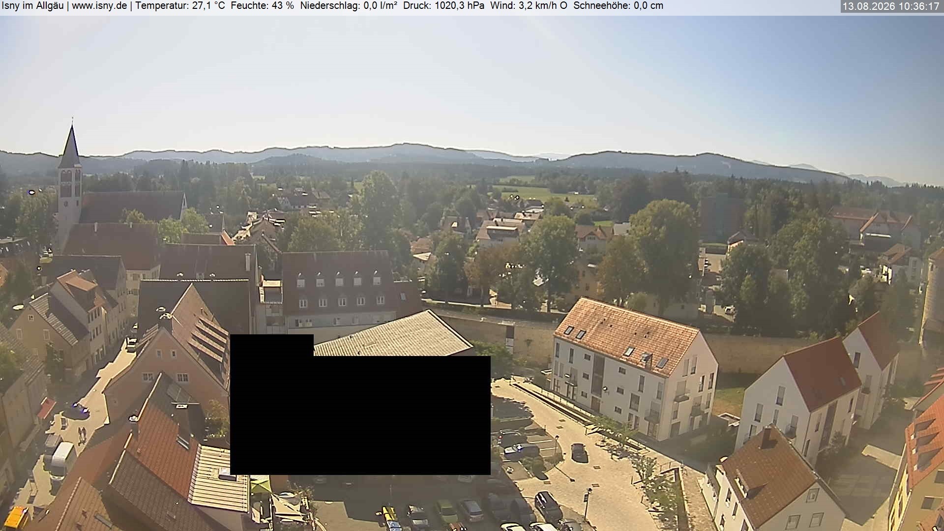 Archiv Foto Webcam Isny im Allgäu - Blick auf die Kirche St. Maria