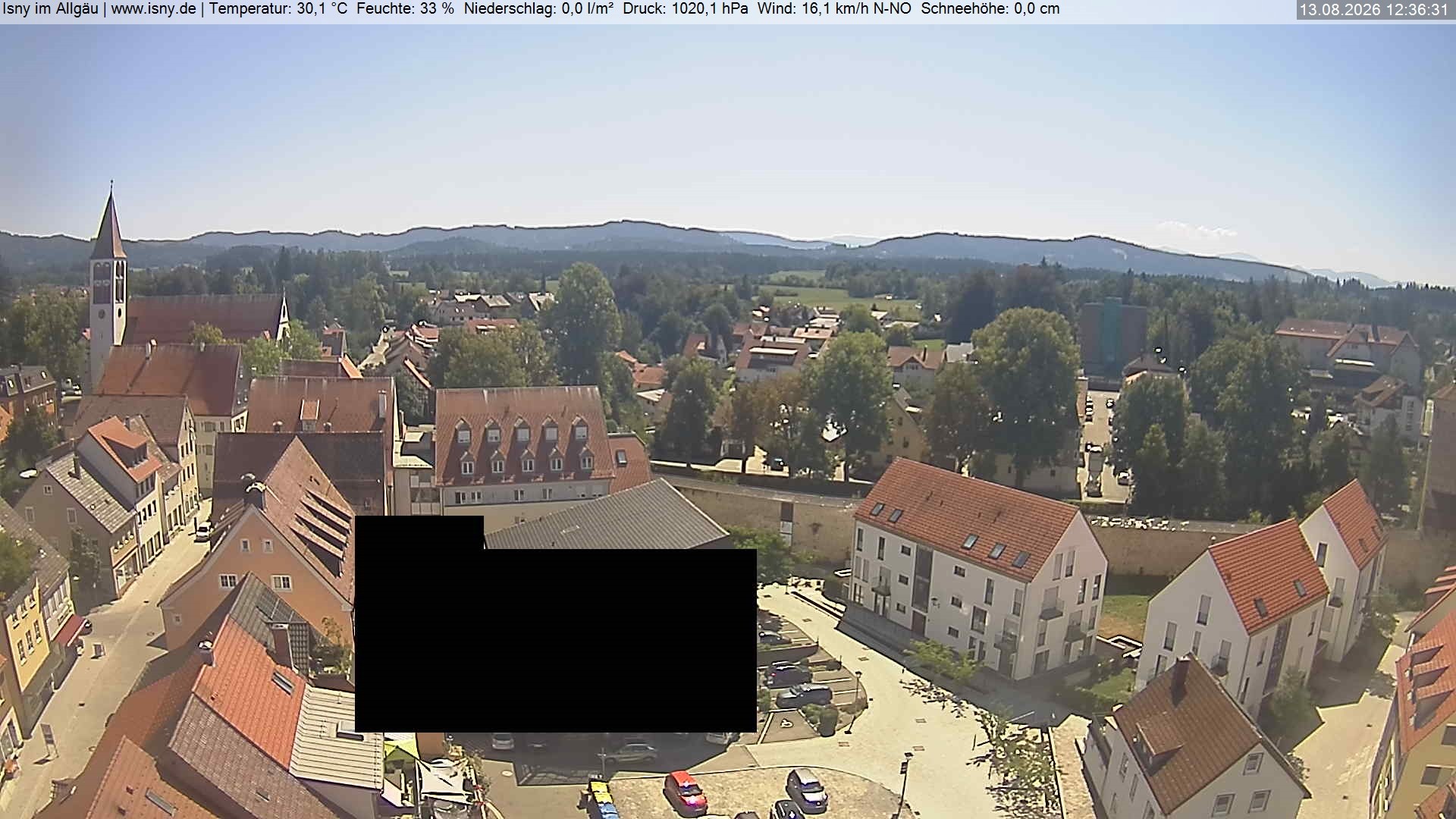 Archiv Foto Webcam Isny im Allgäu - Blick auf die Kirche St. Maria