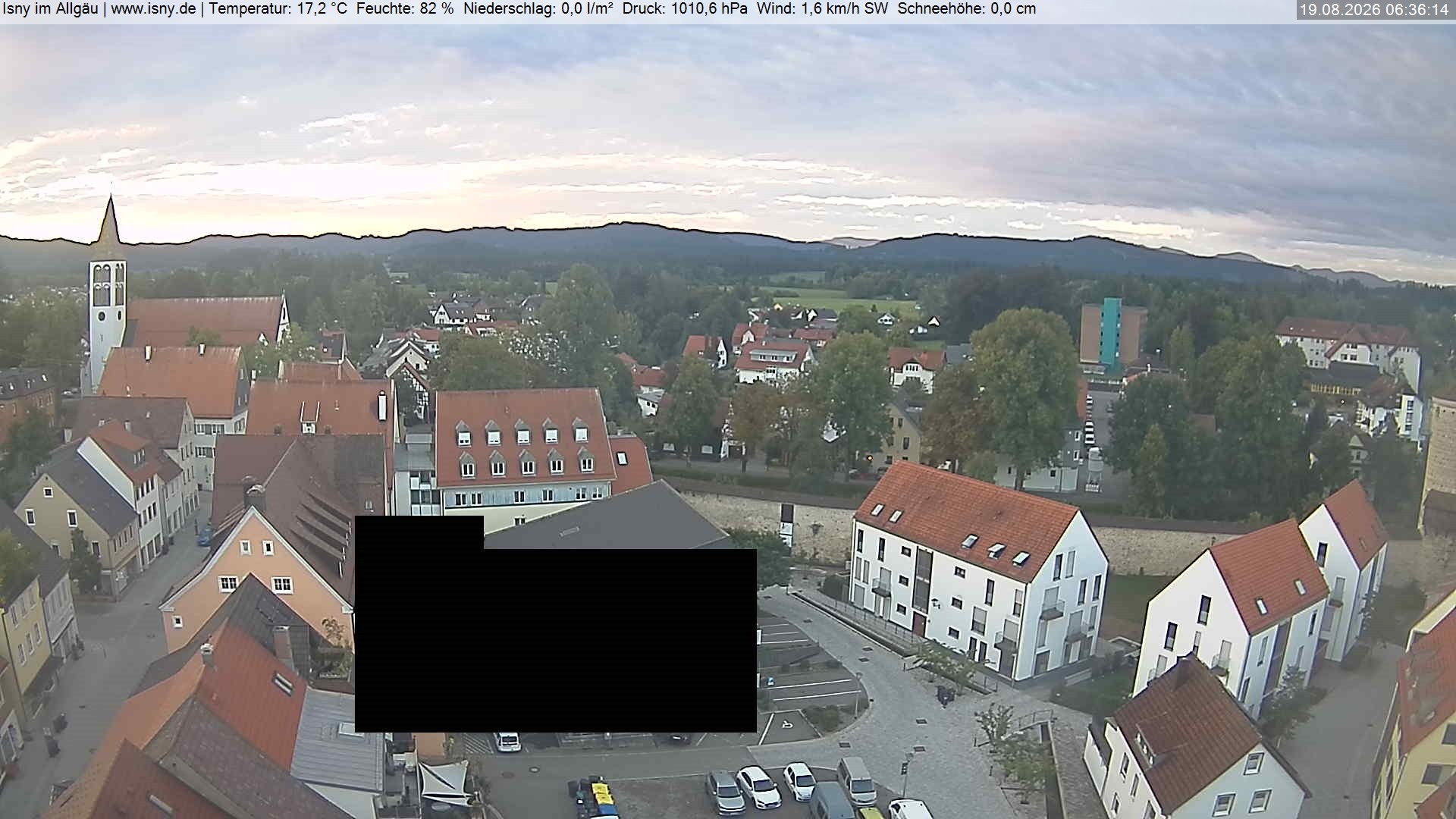 Archiv Foto Webcam Isny im Allgäu - Blick auf die Kirche St. Maria