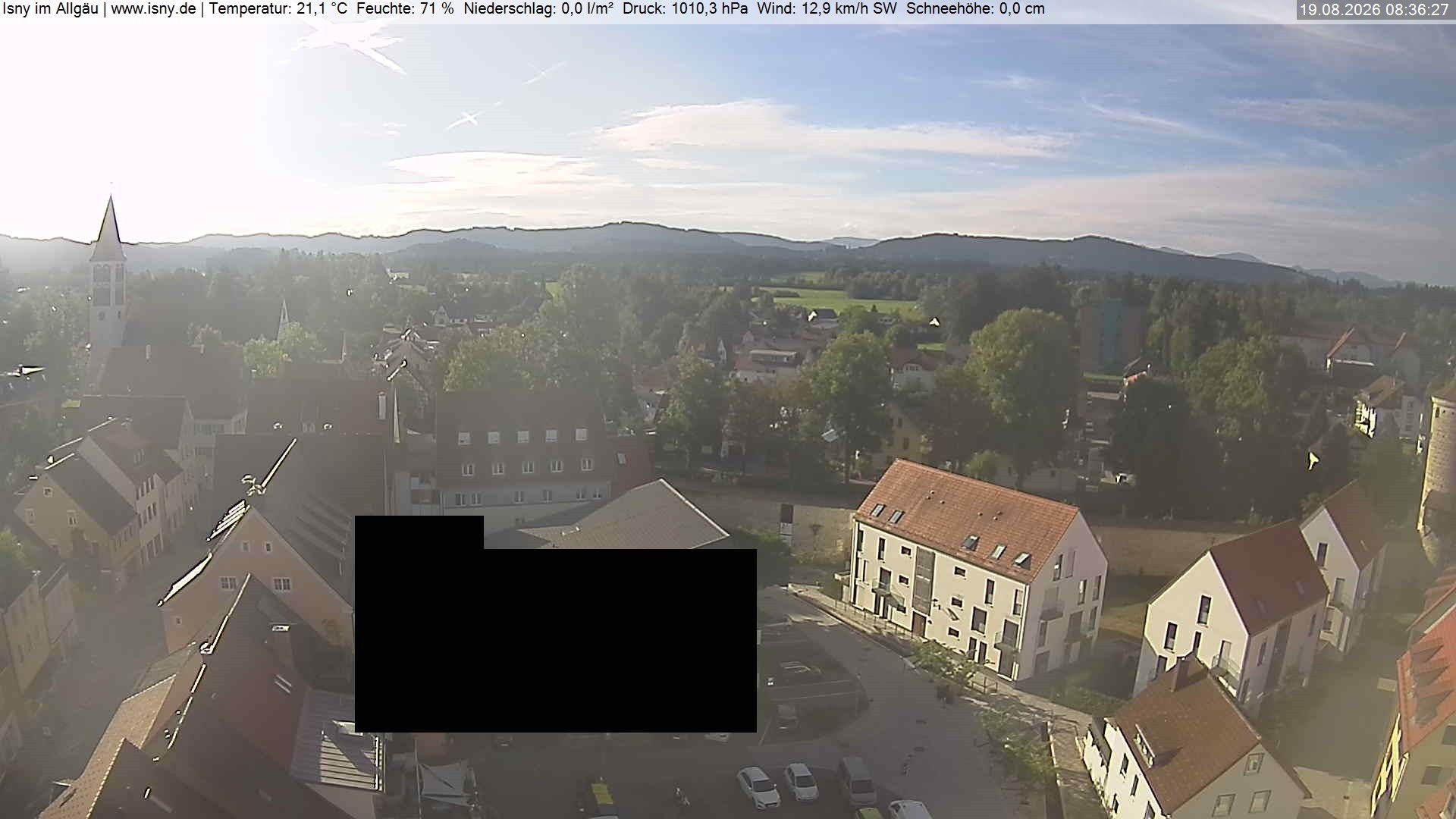 Archiv Foto Webcam Isny im Allgäu - Blick auf die Kirche St. Maria