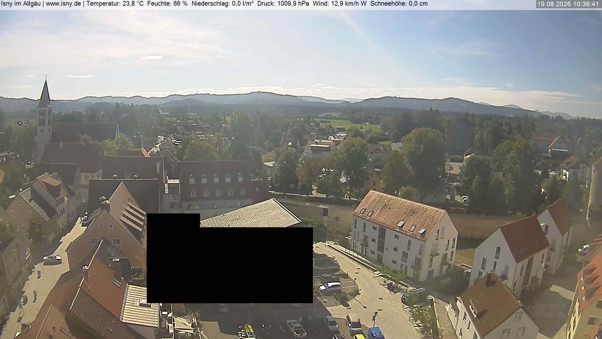 Archiv Foto Webcam Isny im Allgäu - Blick auf die Kirche St. Maria