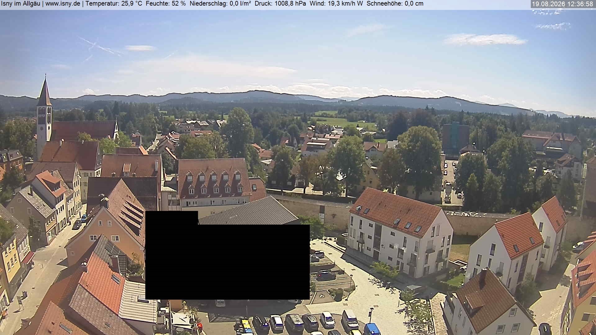 Archiv Foto Webcam Isny im Allgäu - Blick auf die Kirche St. Maria