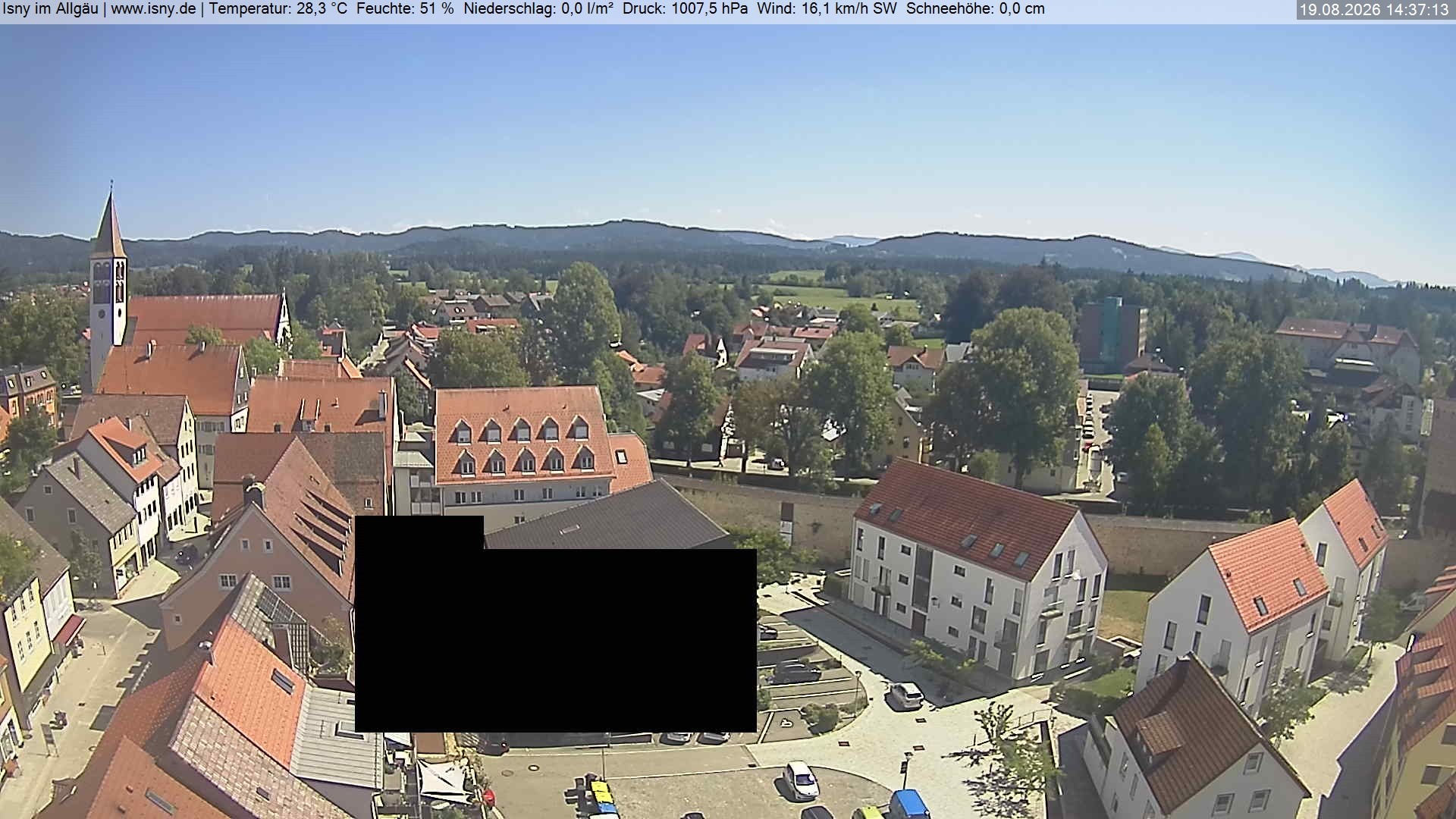 Archiv Foto Webcam Isny im Allgäu - Blick auf die Kirche St. Maria