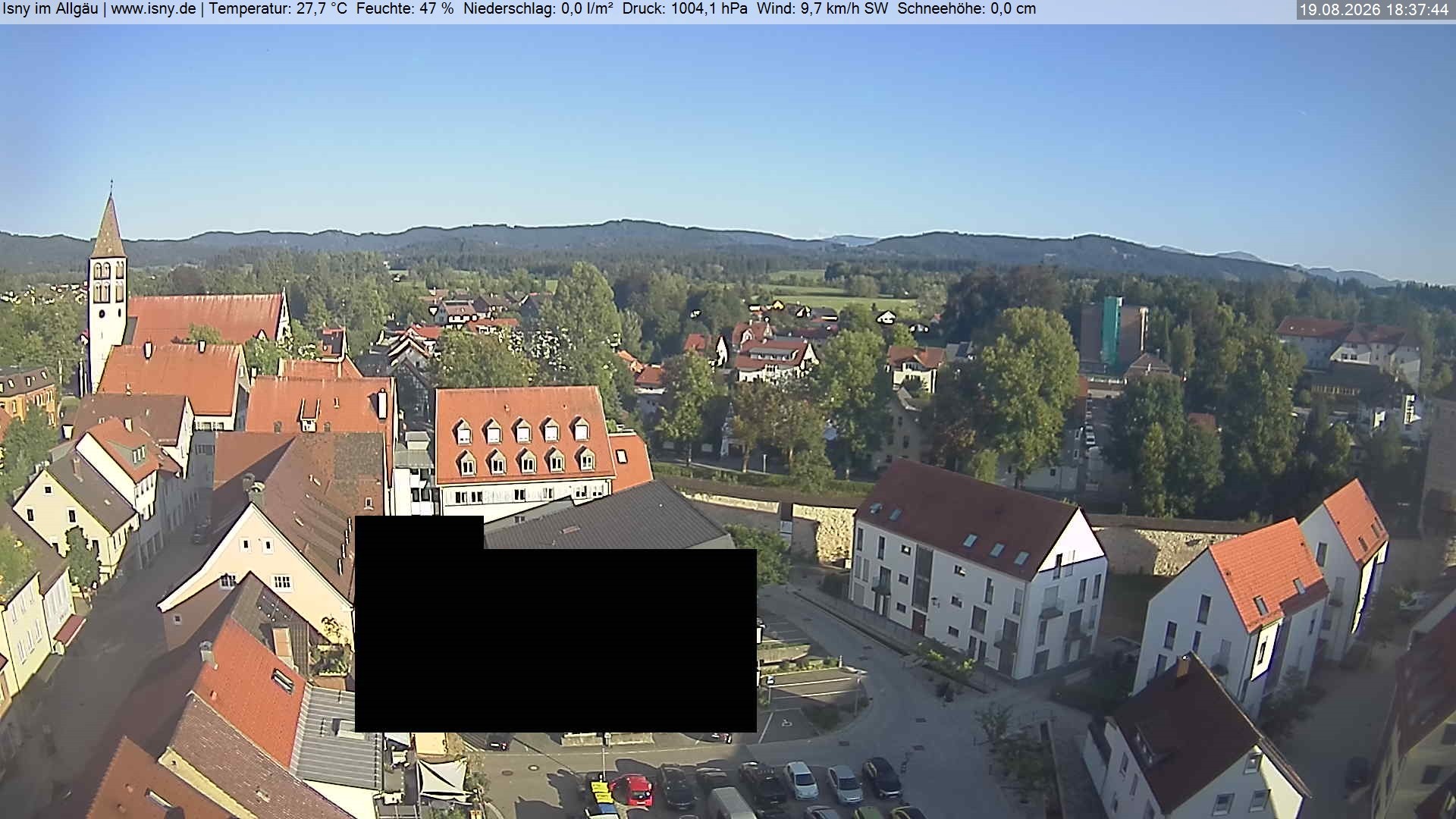 Archiv Foto Webcam Isny im Allgäu - Blick auf die Kirche St. Maria