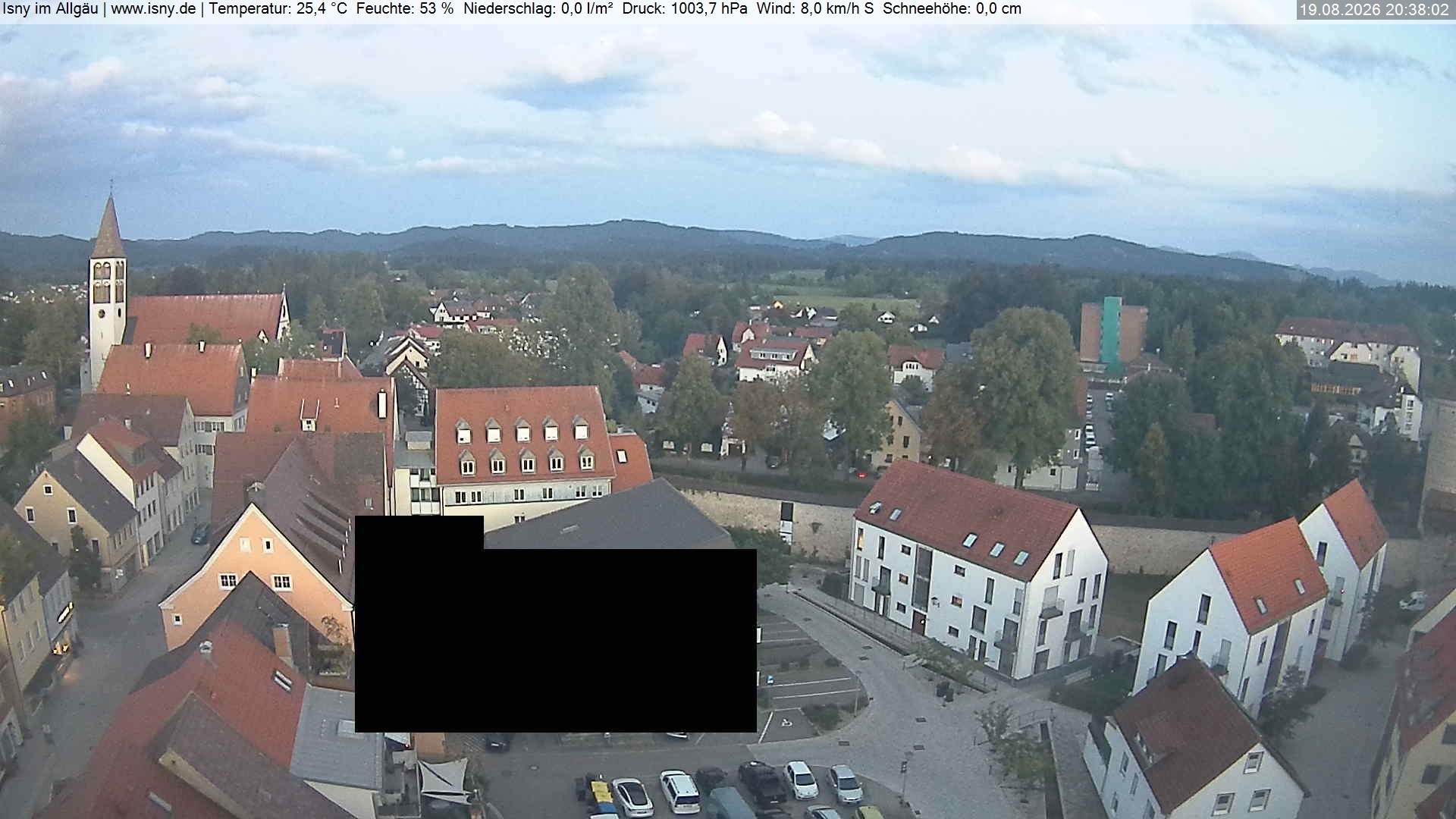 Archiv Foto Webcam Isny im Allgäu - Blick auf die Kirche St. Maria
