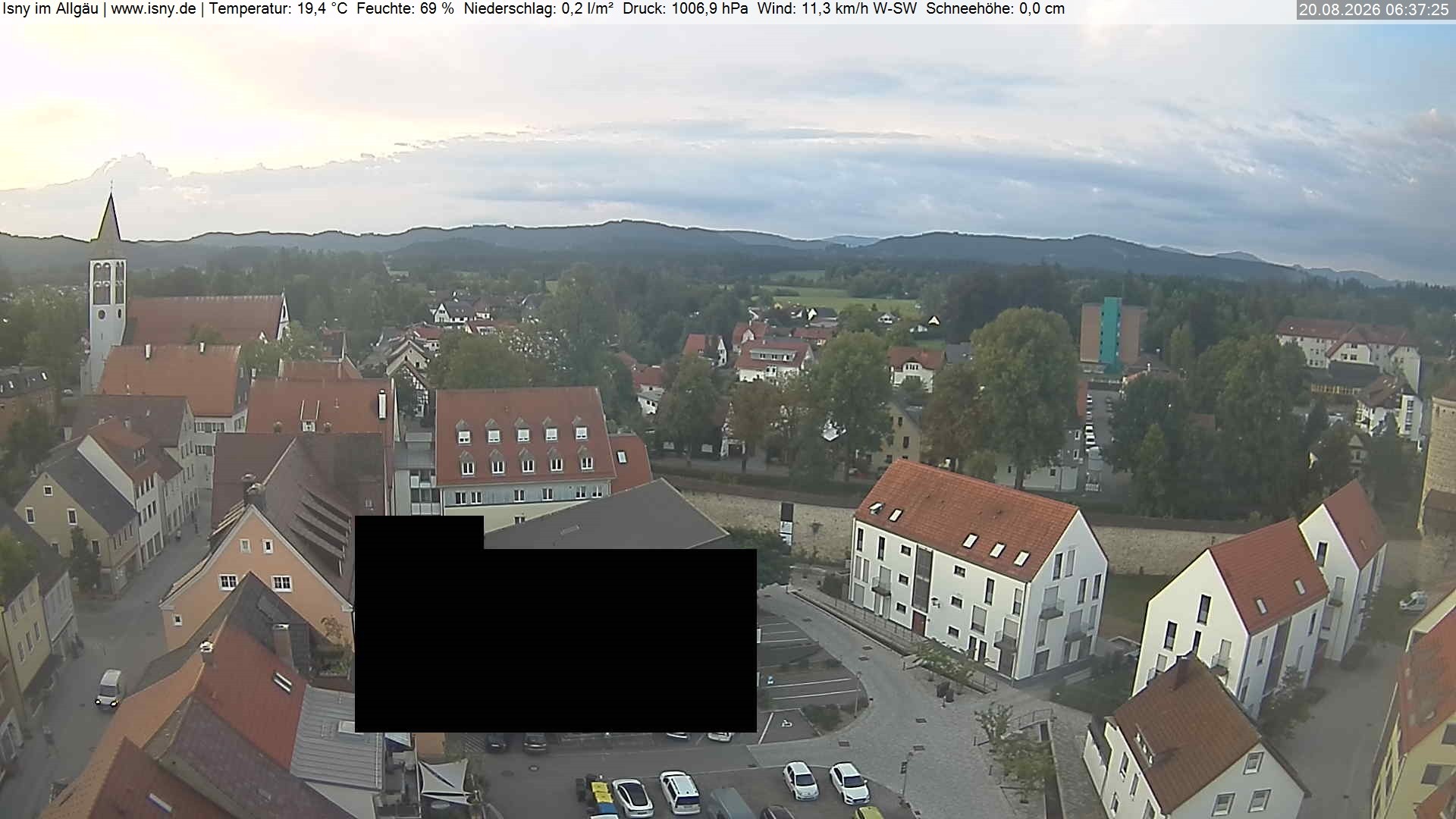 Archiv Foto Webcam Isny im Allgäu - Blick auf die Kirche St. Maria