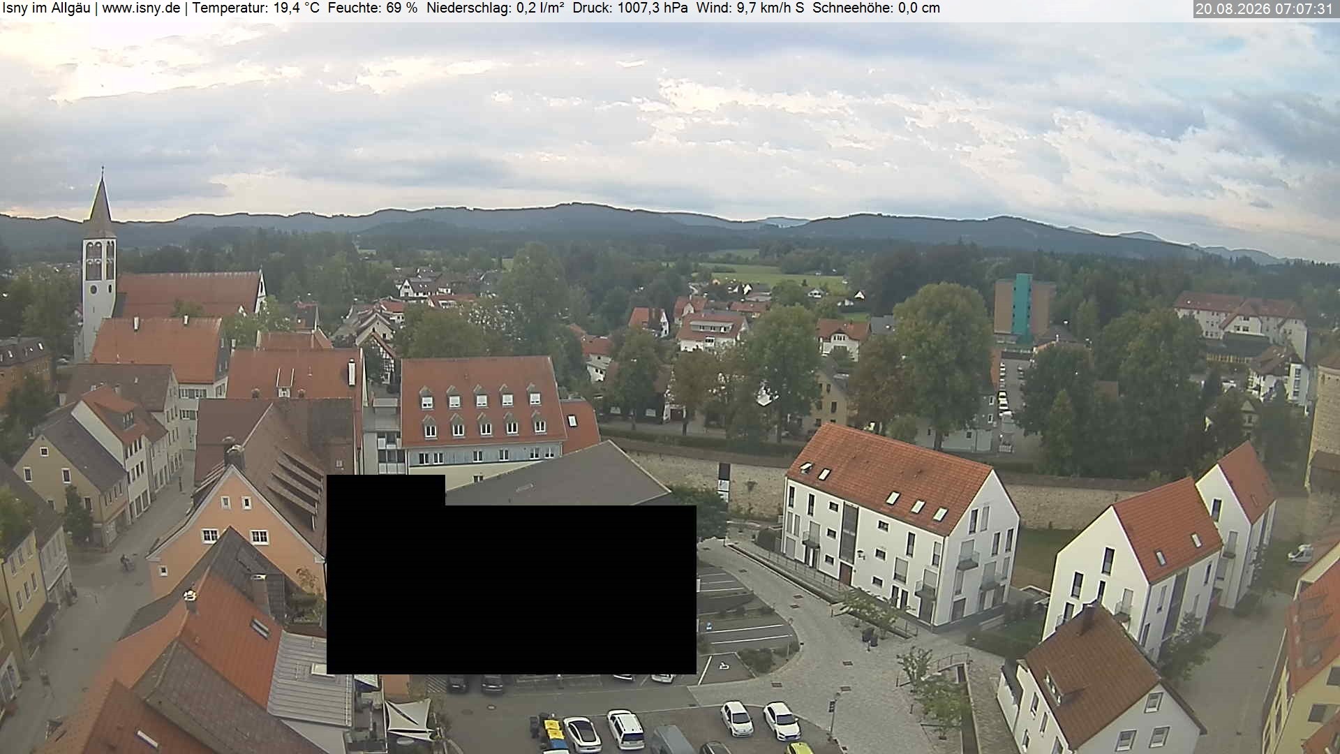 Archiv Foto Webcam Isny im Allgäu - Blick auf die Kirche St. Maria