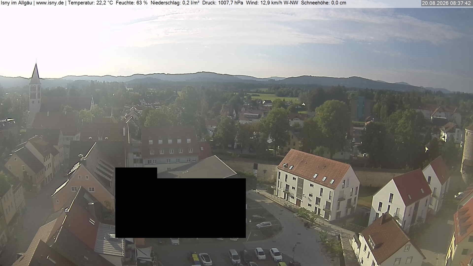 Archiv Foto Webcam Isny im Allgäu - Blick auf die Kirche St. Maria