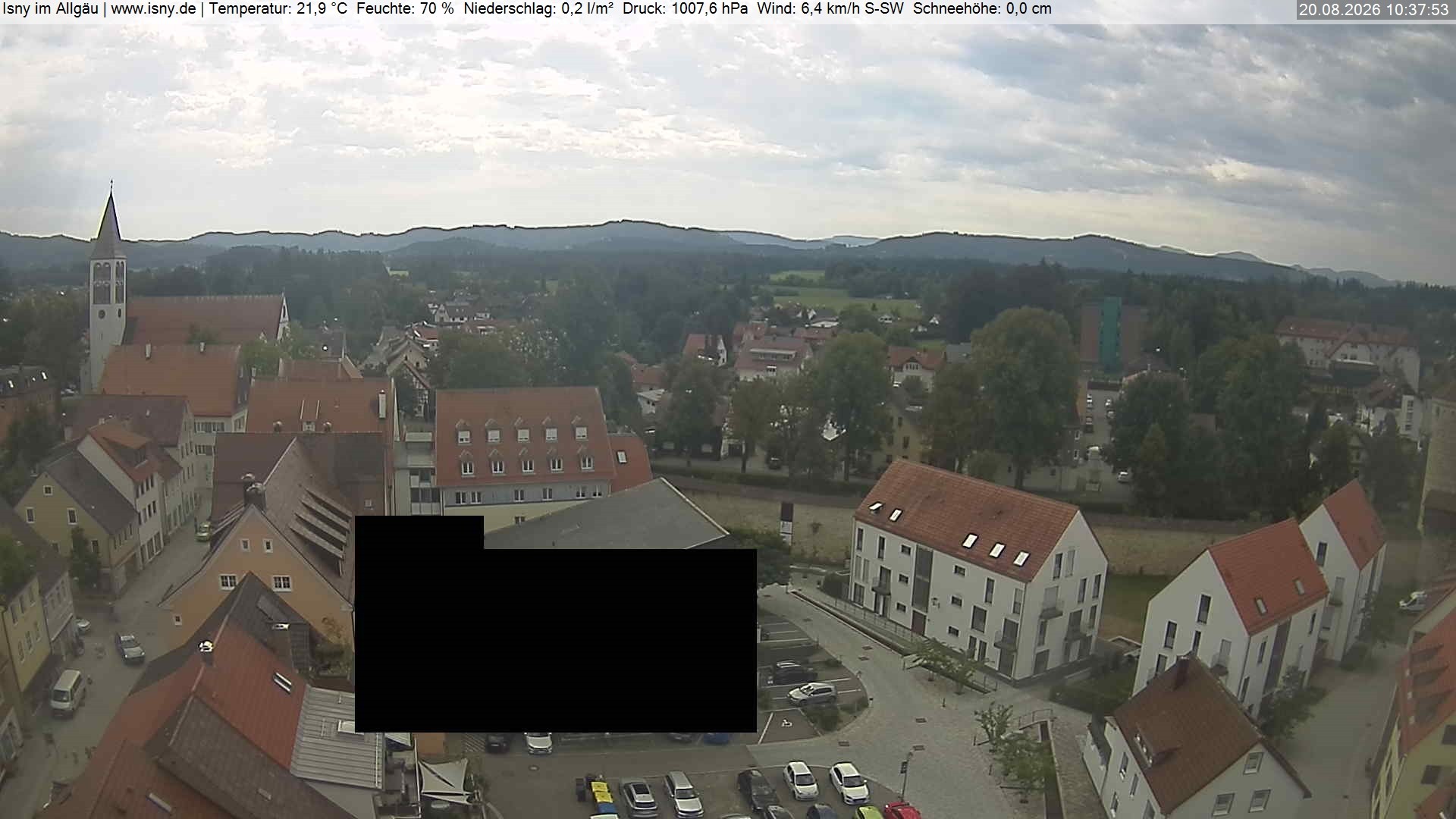 Archiv Foto Webcam Isny im Allgäu - Blick auf die Kirche St. Maria