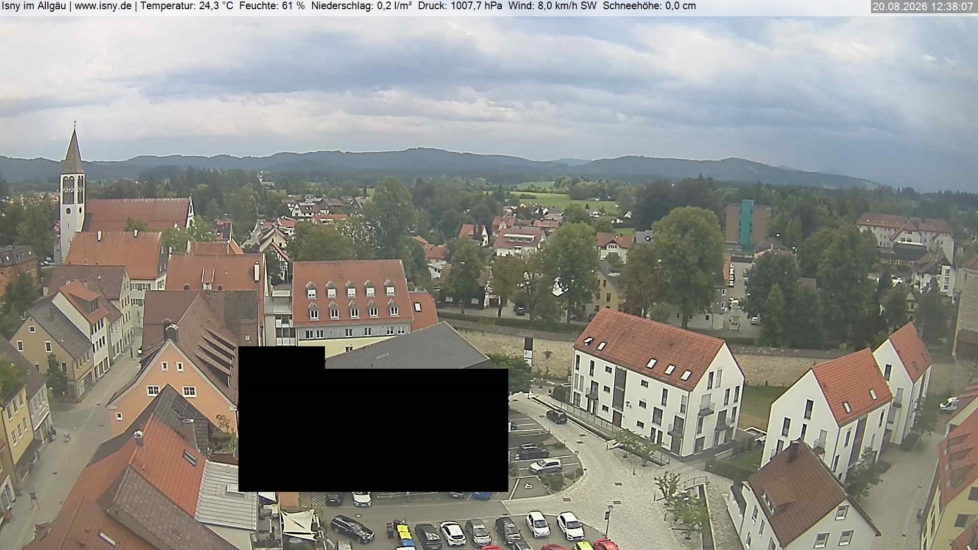 Archiv Foto Webcam Isny im Allgäu - Blick auf die Kirche St. Maria