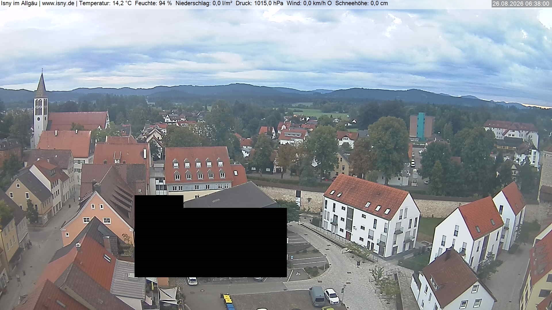 Archived image Webcam Isny - Allgäu - View to St. Mary Church