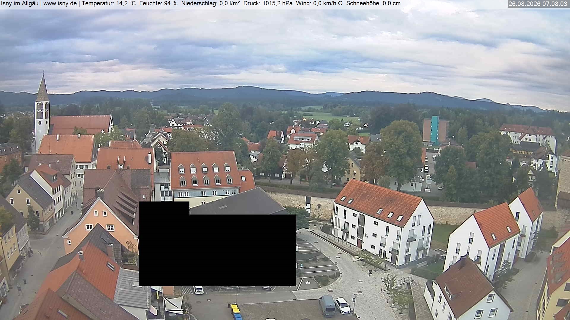 Archived image Webcam Isny - Allgäu - View to St. Mary Church