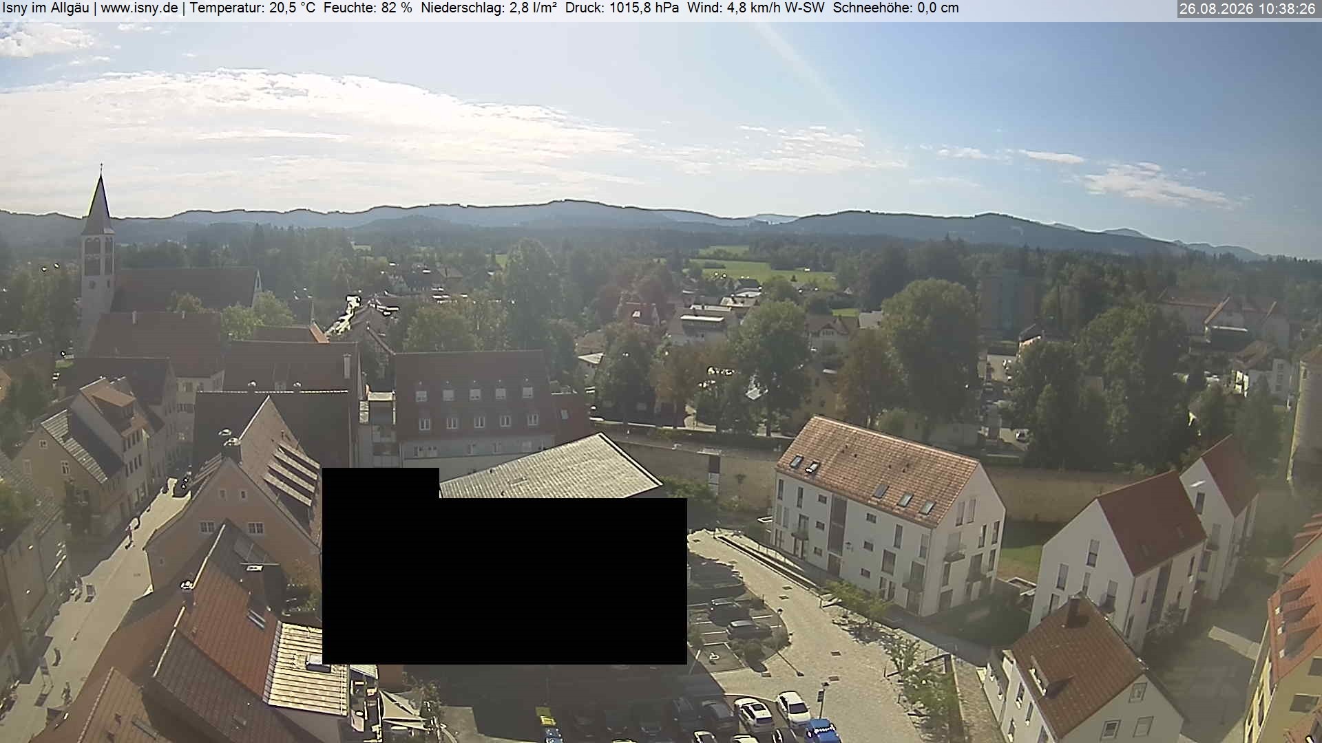 Archived image Webcam Isny - Allgäu - View to St. Mary Church