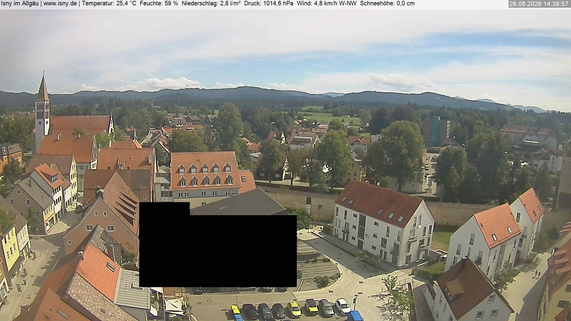 Archived image Webcam Isny - Allgäu - View to St. Mary Church