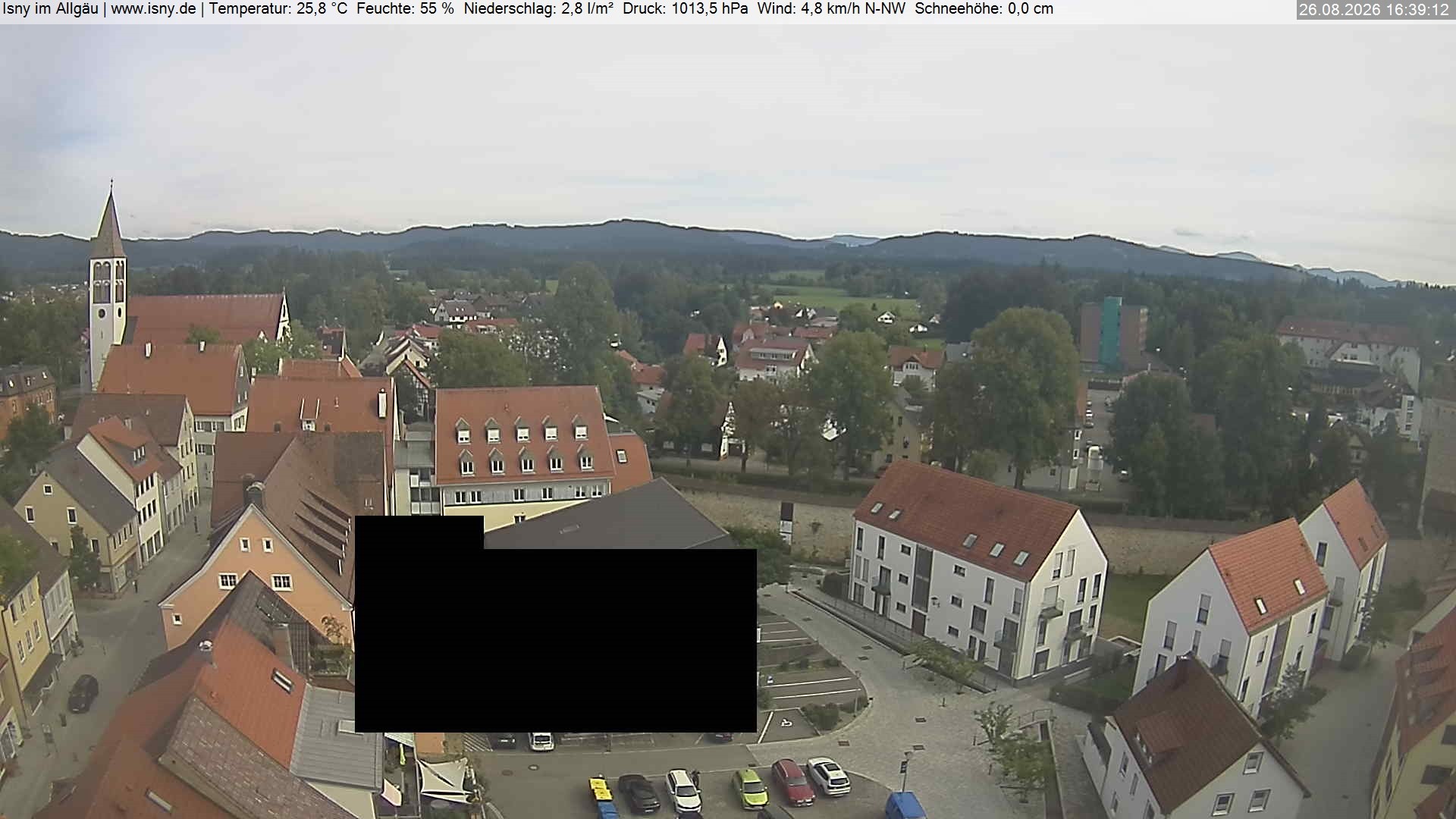 Archived image Webcam Isny - Allgäu - View to St. Mary Church