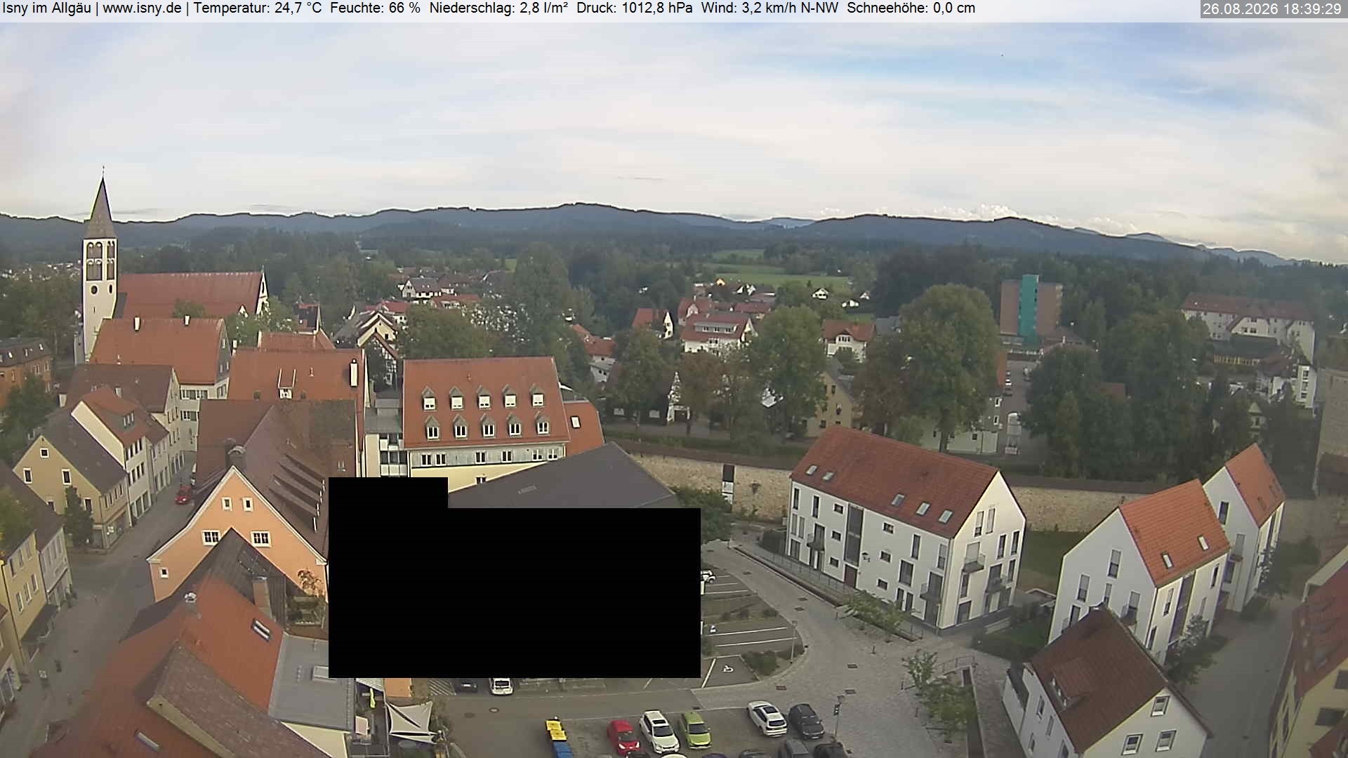 Archived image Webcam Isny - Allgäu - View to St. Mary Church