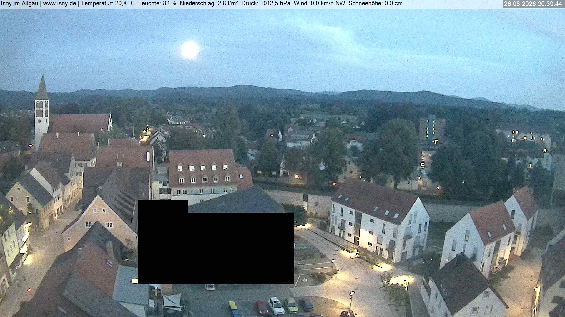 Archived image Webcam Isny - Allgäu - View to St. Mary Church