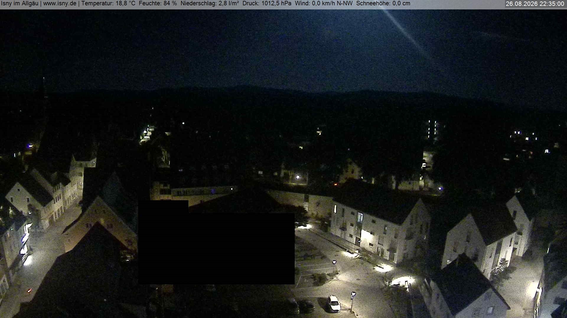 Archived image Webcam Isny - Allgäu - View to St. Mary Church