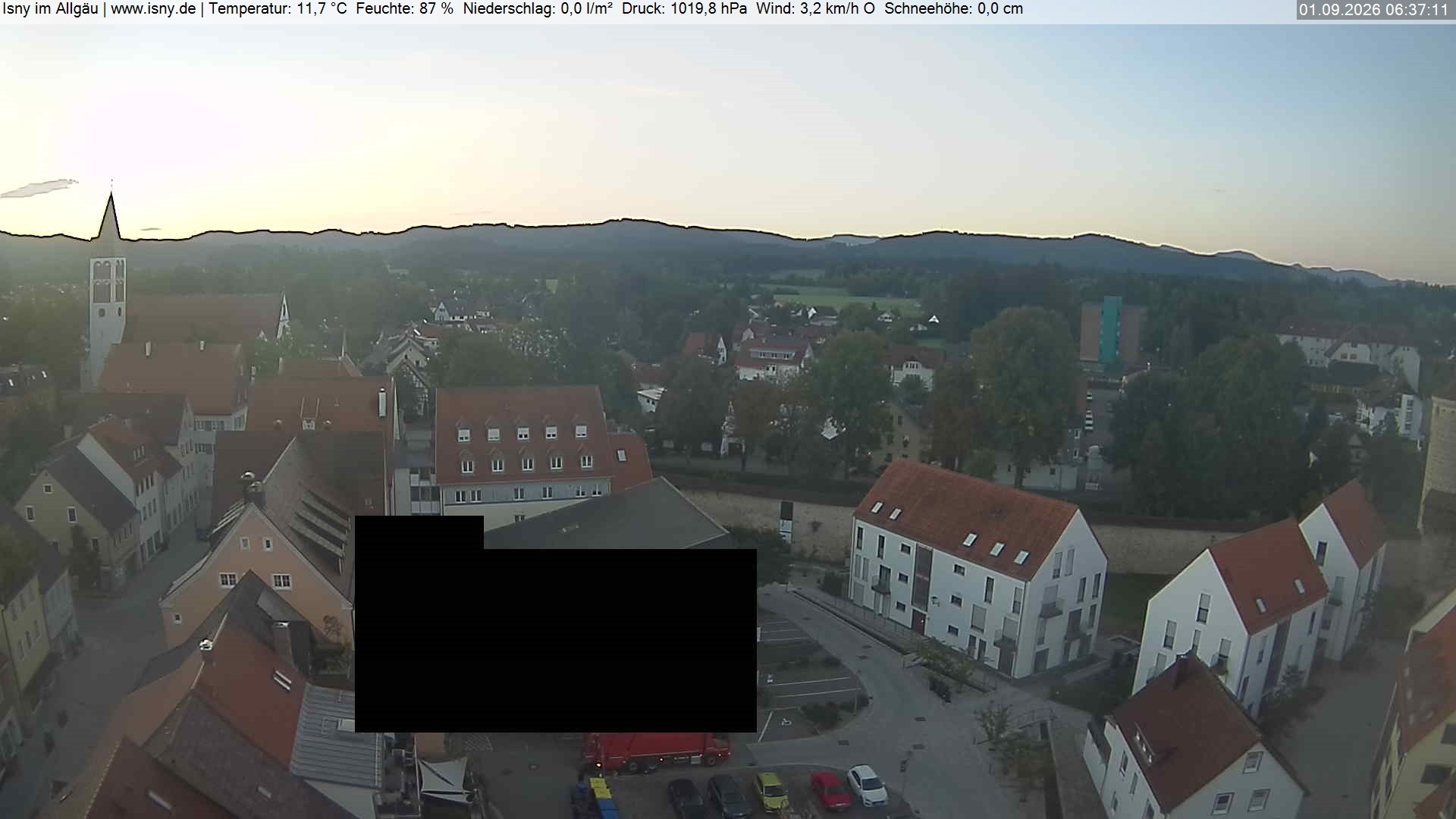 Archiv Foto Webcam Isny im Allgäu - Blick auf die Kirche St. Maria