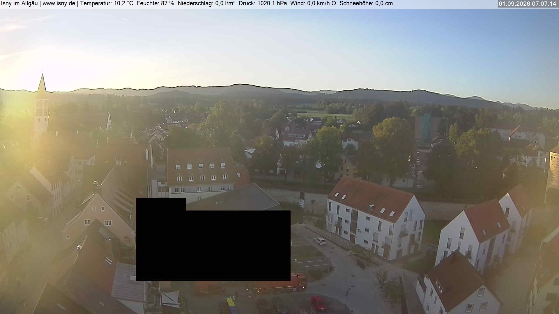 Archiv Foto Webcam Isny im Allgäu - Blick auf die Kirche St. Maria