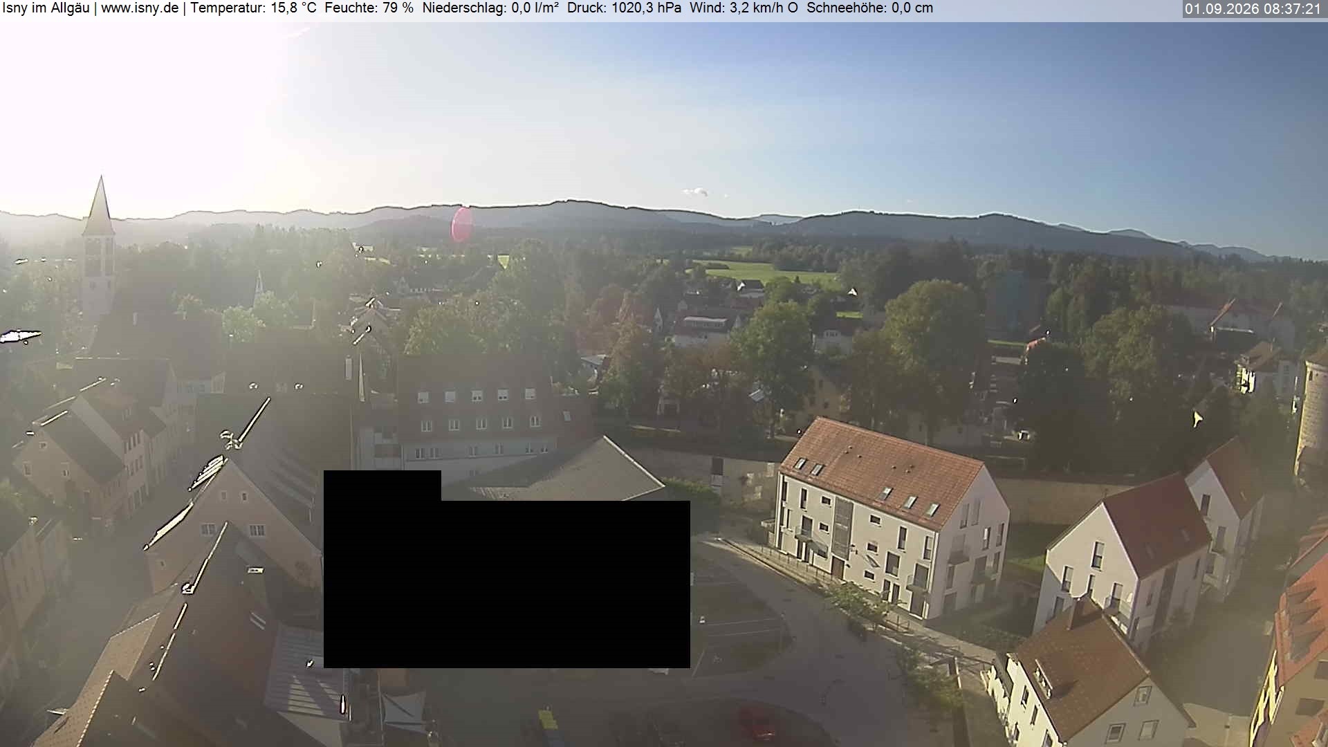 Archiv Foto Webcam Isny im Allgäu - Blick auf die Kirche St. Maria