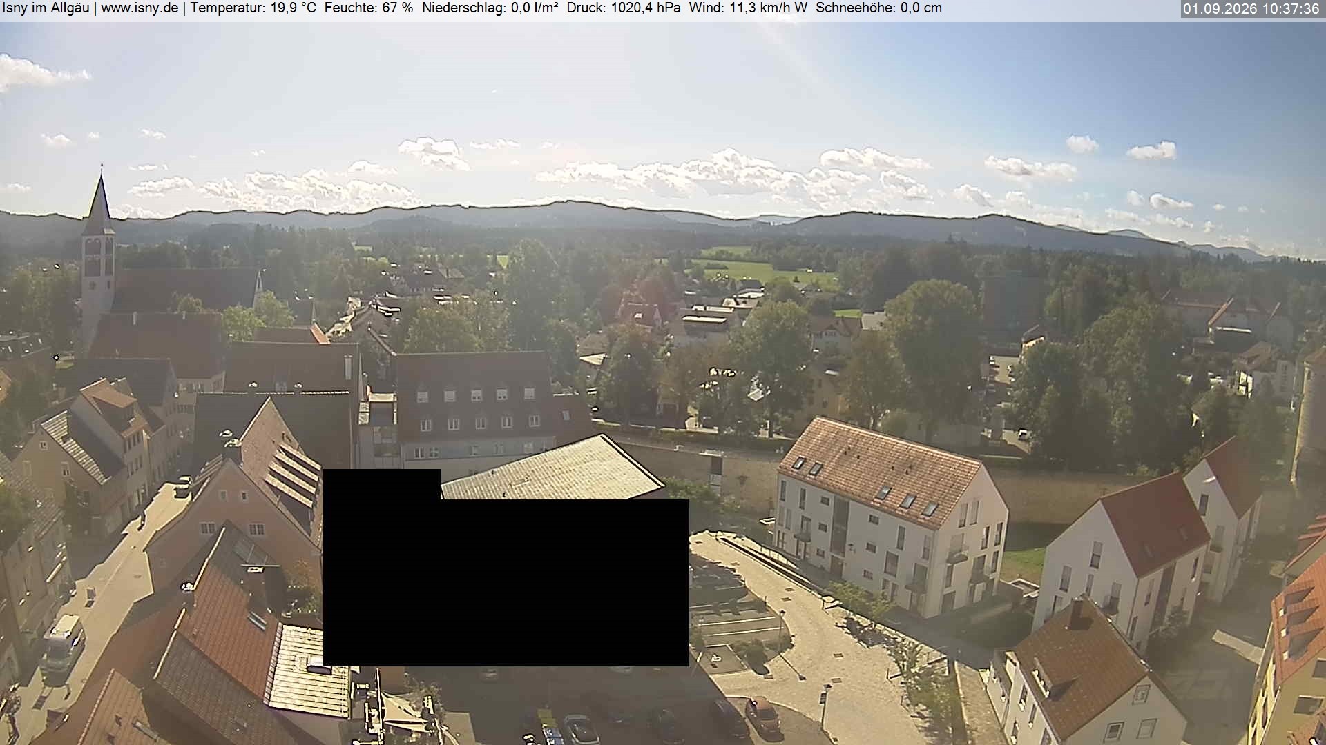 Archiv Foto Webcam Isny im Allgäu - Blick auf die Kirche St. Maria