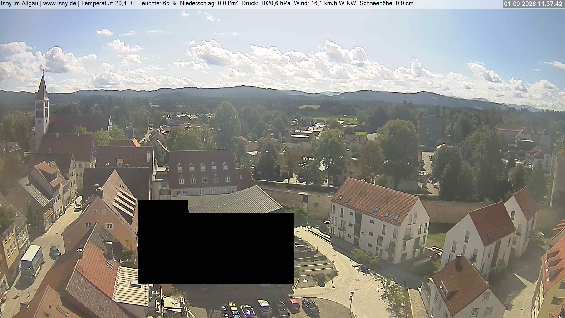 Archiv Foto Webcam Isny im Allgäu - Blick auf die Kirche St. Maria