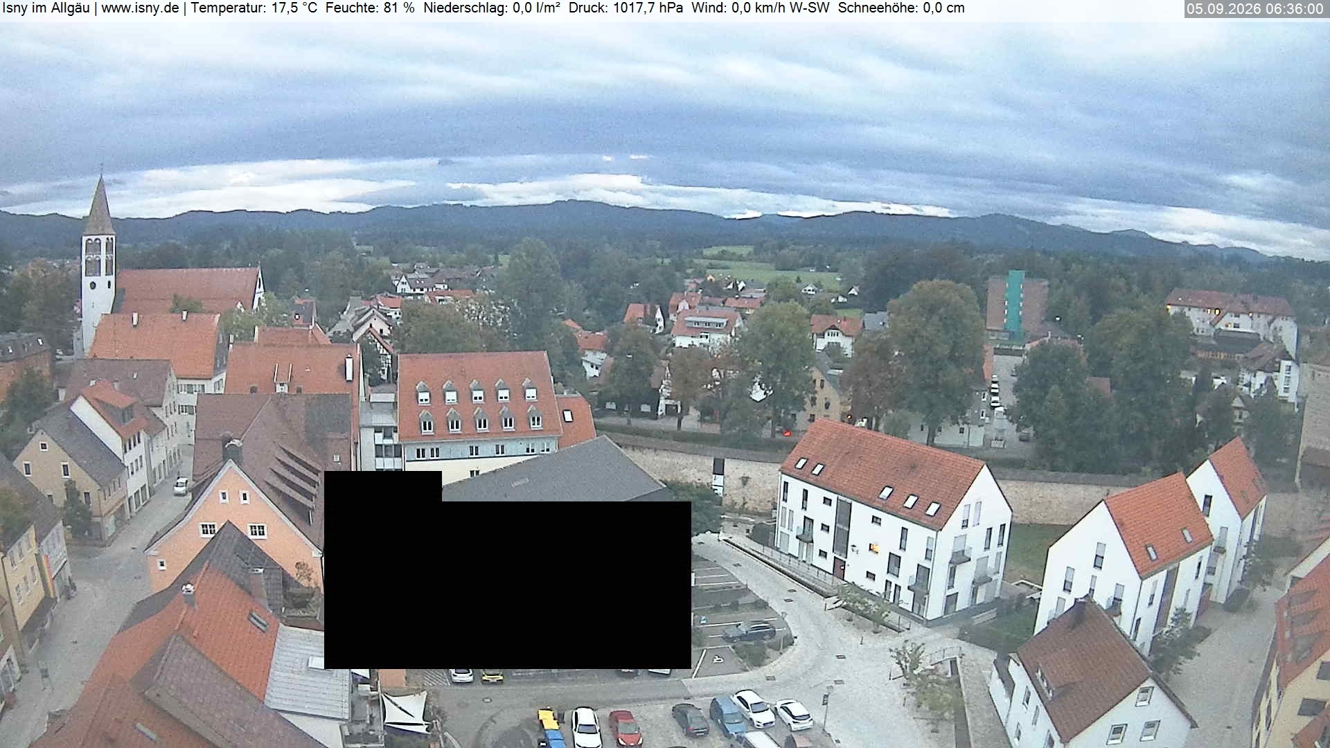 Archiv Foto Webcam Isny im Allgäu - Blick auf die Kirche St. Maria