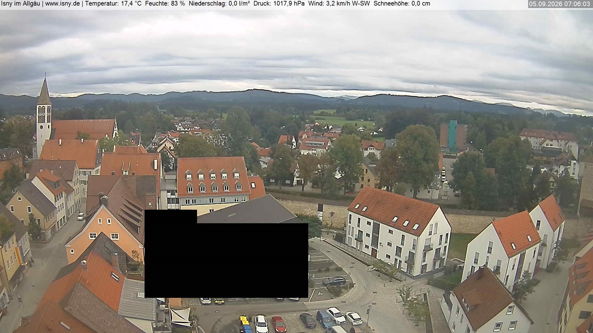 Archiv Foto Webcam Isny im Allgäu - Blick auf die Kirche St. Maria