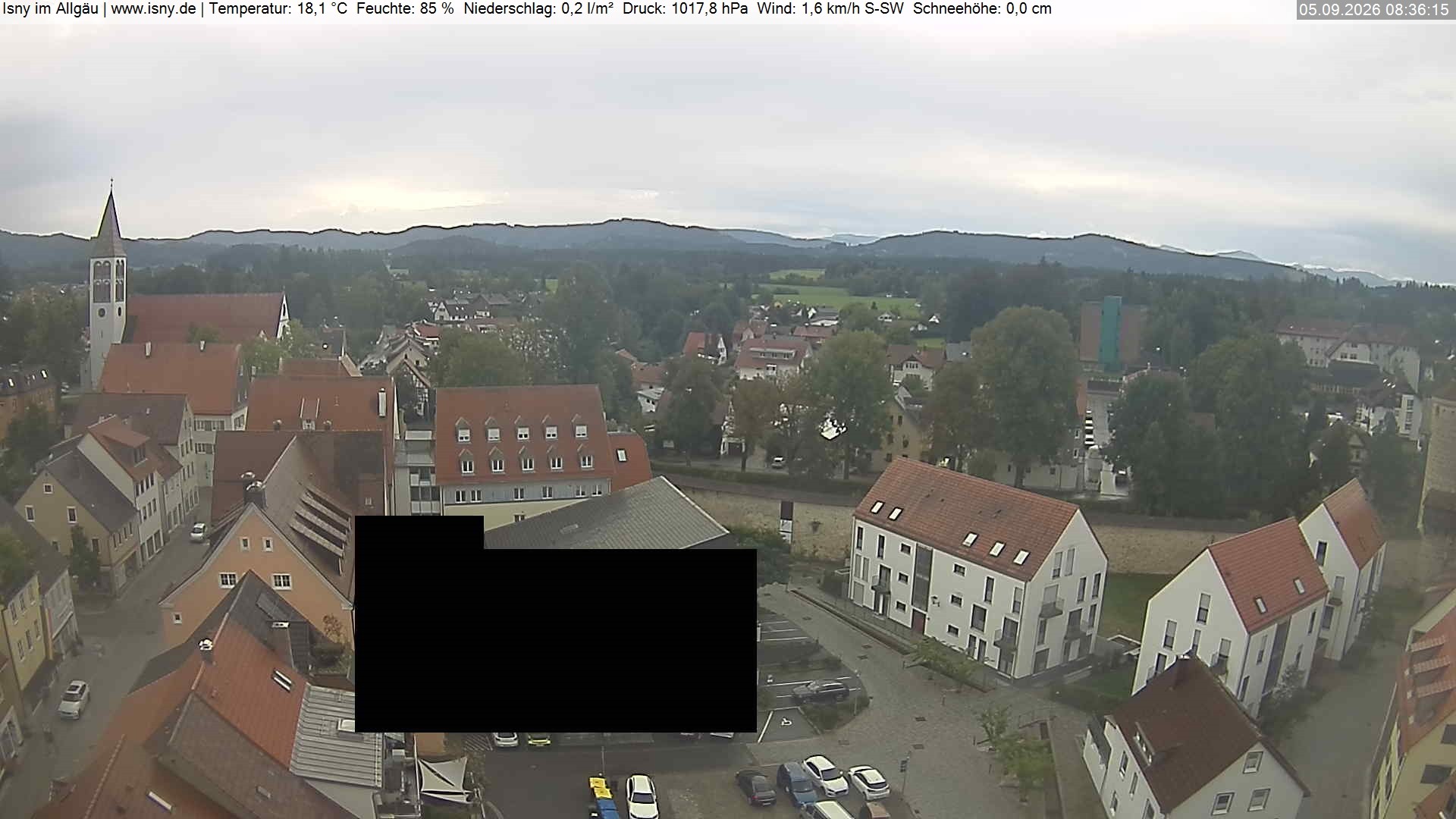 Archiv Foto Webcam Isny im Allgäu - Blick auf die Kirche St. Maria