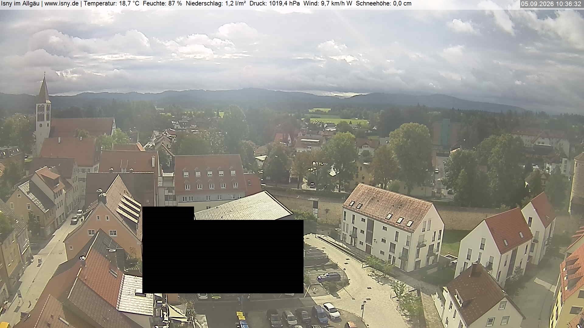Archiv Foto Webcam Isny im Allgäu - Blick auf die Kirche St. Maria