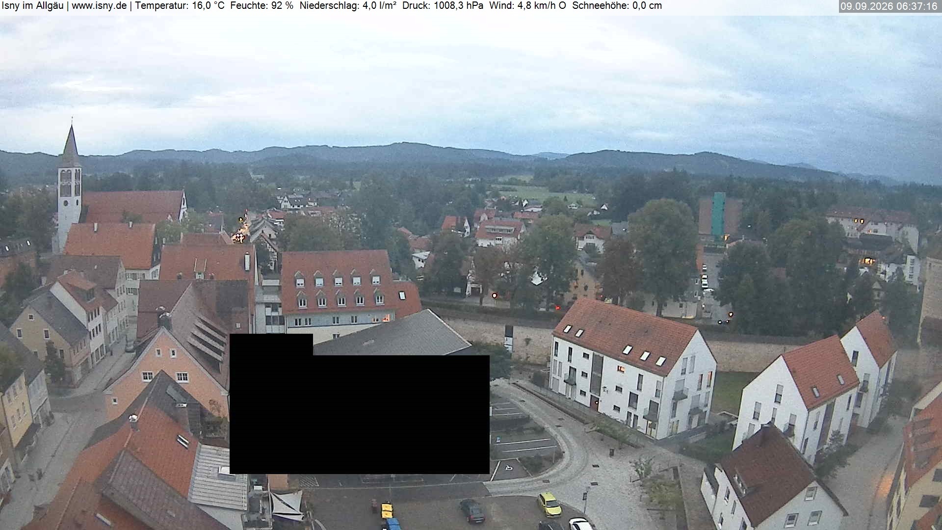 Archiv Foto Webcam Isny im Allgäu - Blick auf die Kirche St. Maria