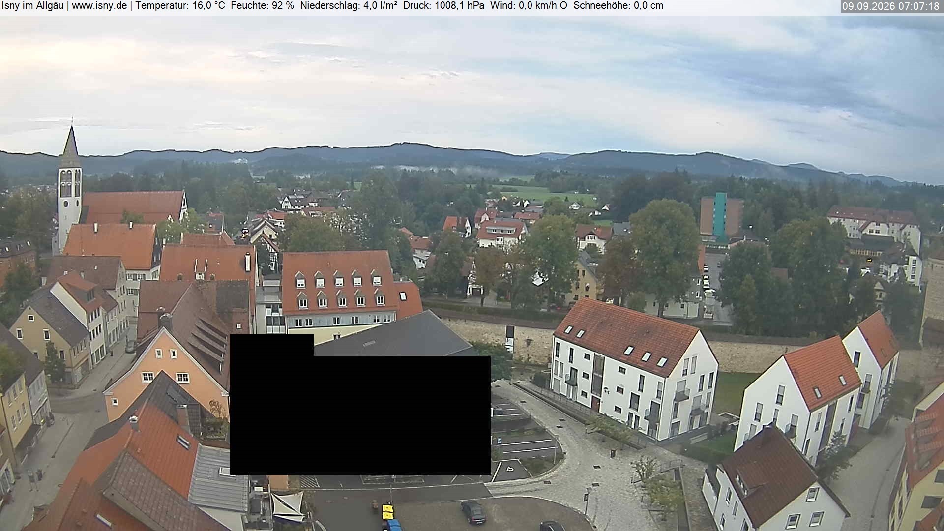 Archiv Foto Webcam Isny im Allgäu - Blick auf die Kirche St. Maria