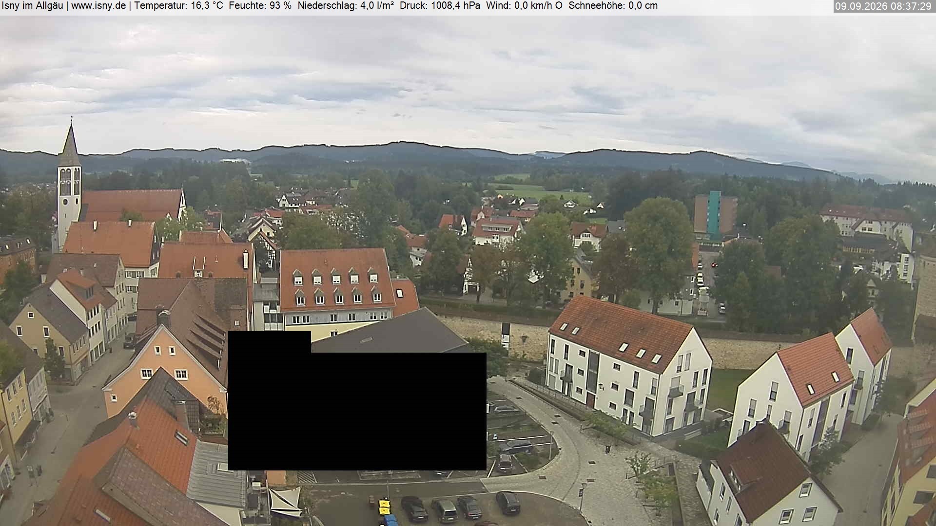 Archiv Foto Webcam Isny im Allgäu - Blick auf die Kirche St. Maria