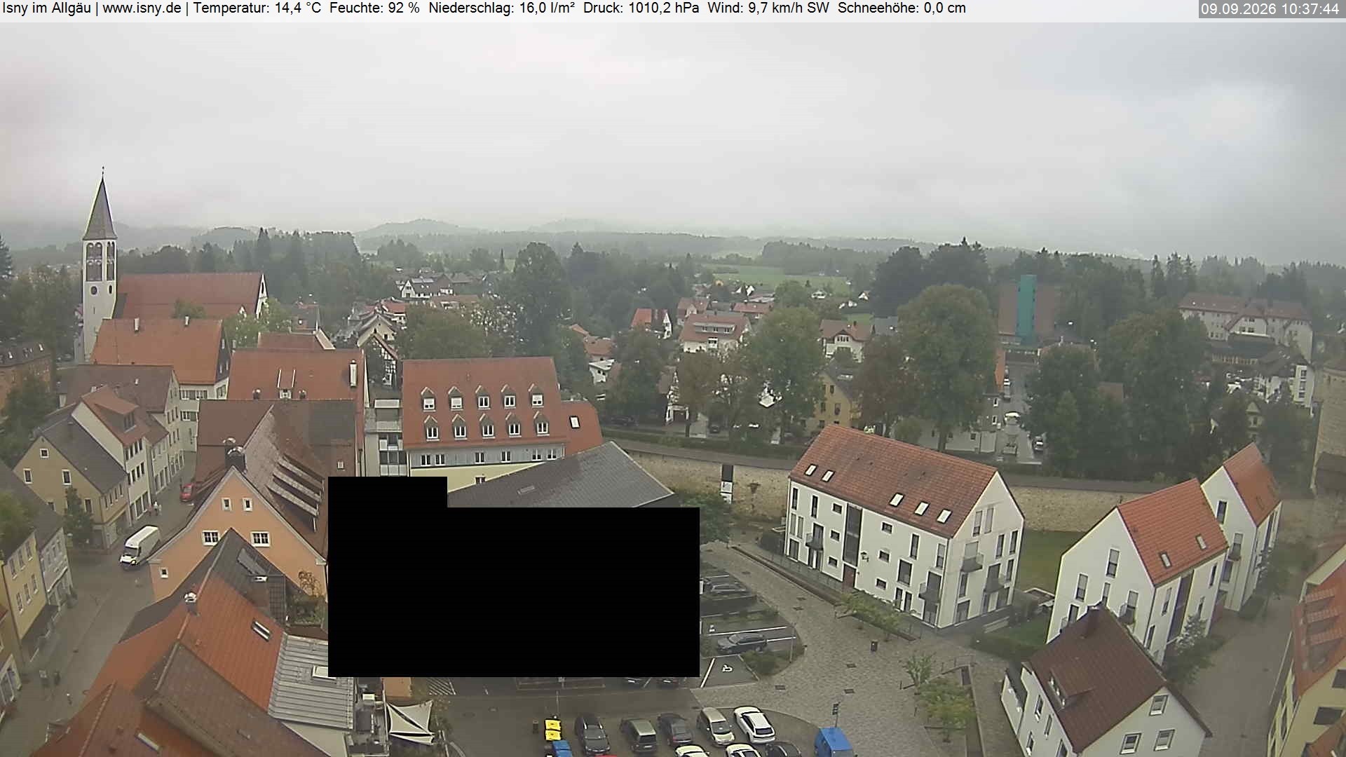Archiv Foto Webcam Isny im Allgäu - Blick auf die Kirche St. Maria