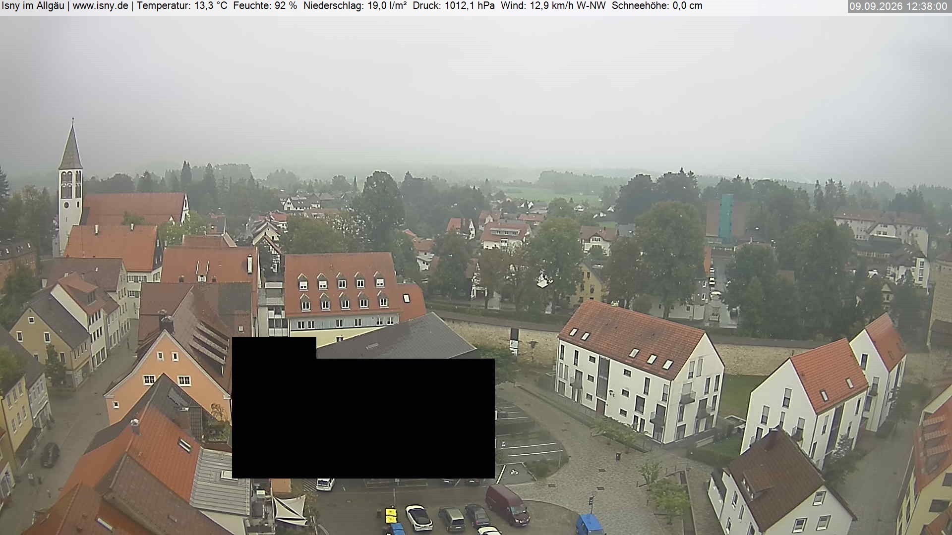 Archiv Foto Webcam Isny im Allgäu - Blick auf die Kirche St. Maria
