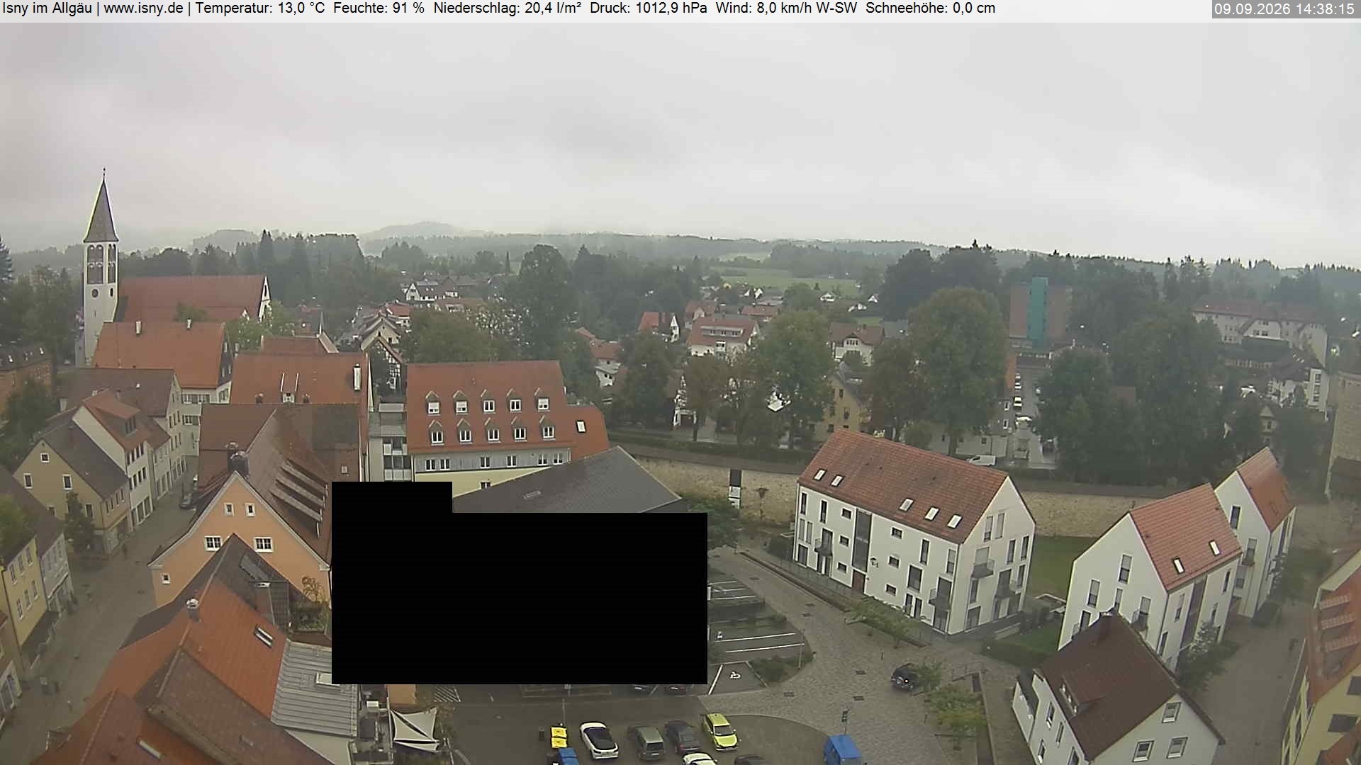 Archiv Foto Webcam Isny im Allgäu - Blick auf die Kirche St. Maria